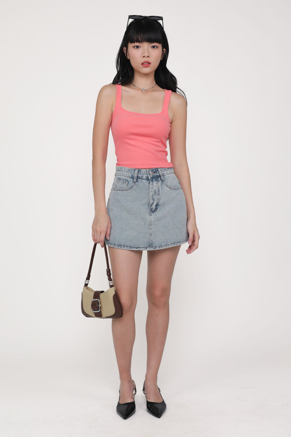 Lexy Scoop Neck Padded Top (Pink)