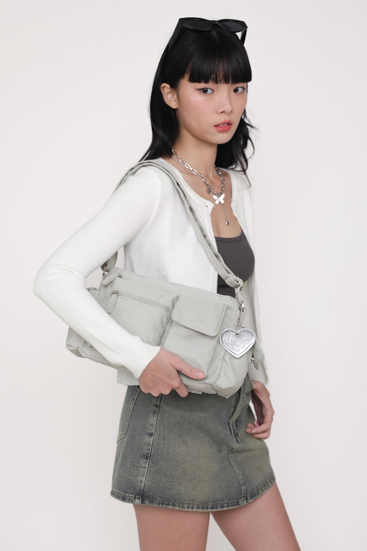 Regular Freddy Cargo Shoulder Bag (Light Grey)