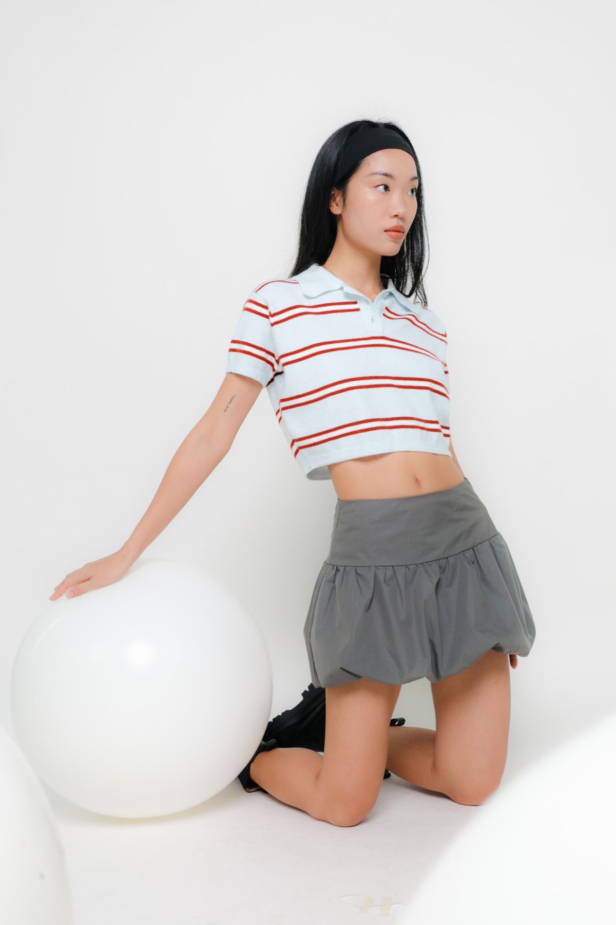 Francis Drop Waist Bubble Skorts (Grey)