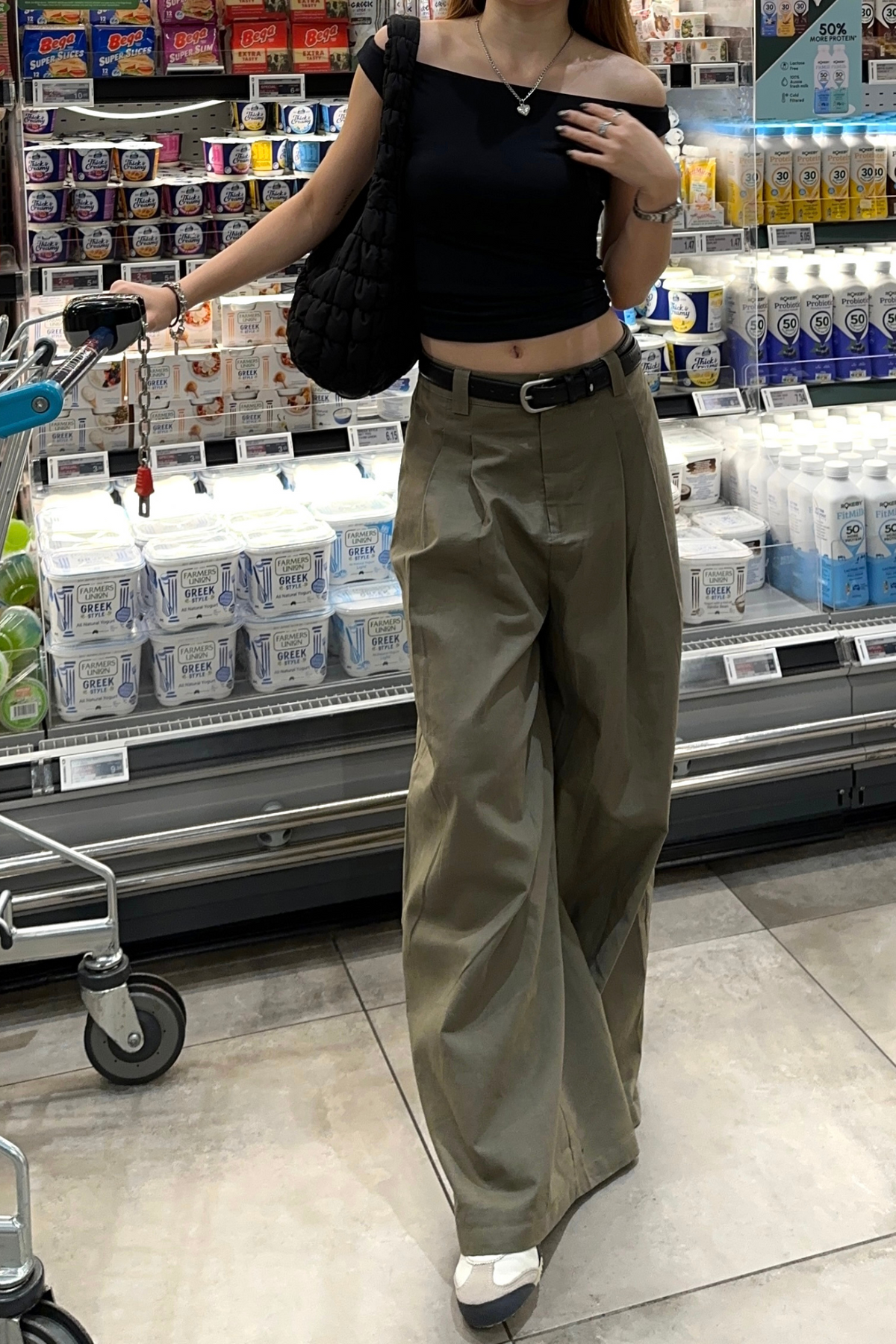 Regular Camila Wide Leg Linen Pants (Dark Olive)