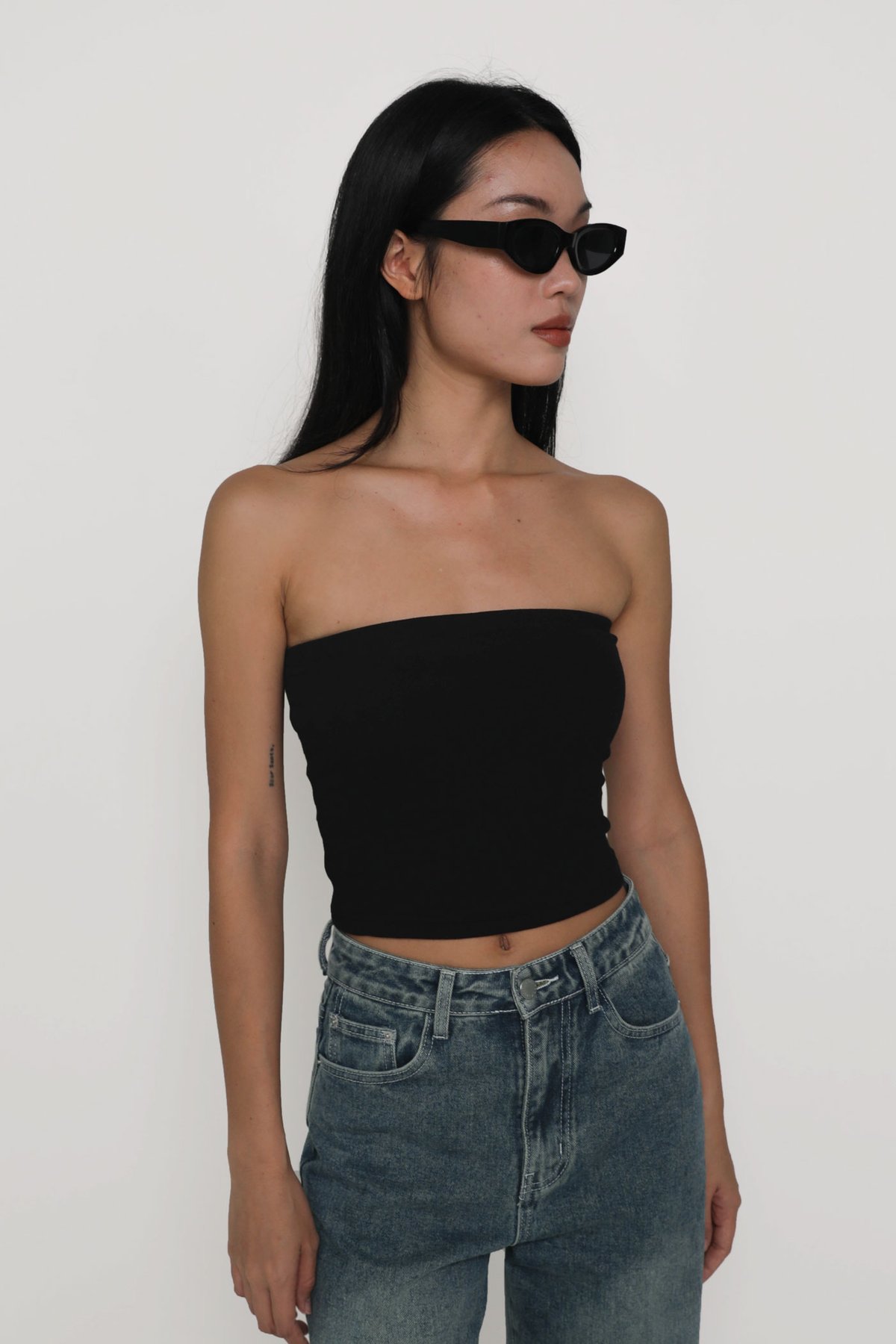 Abbie Tube Padded Top (Black)