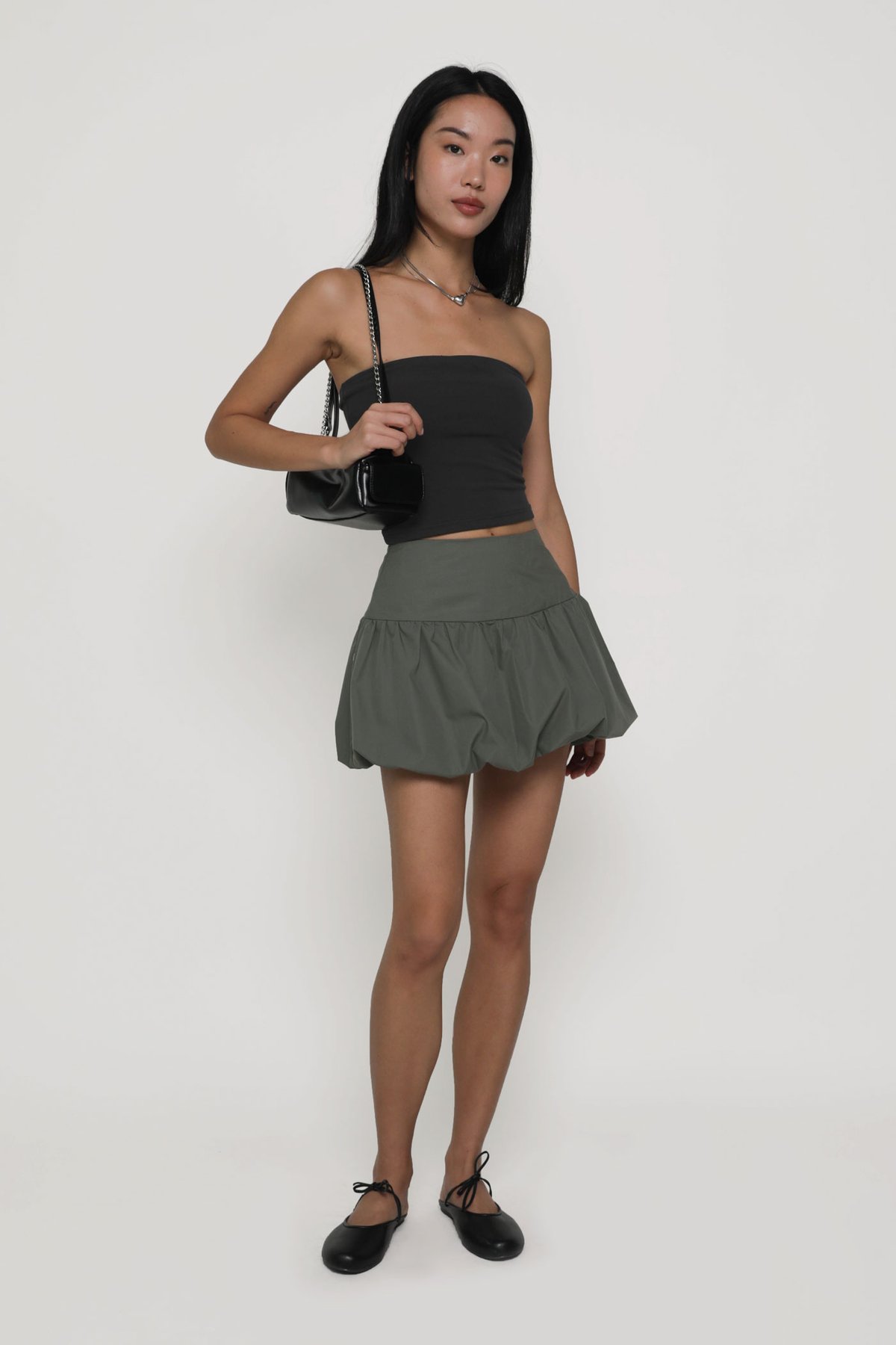 Abbie Tube Padded Top (Slate Grey)