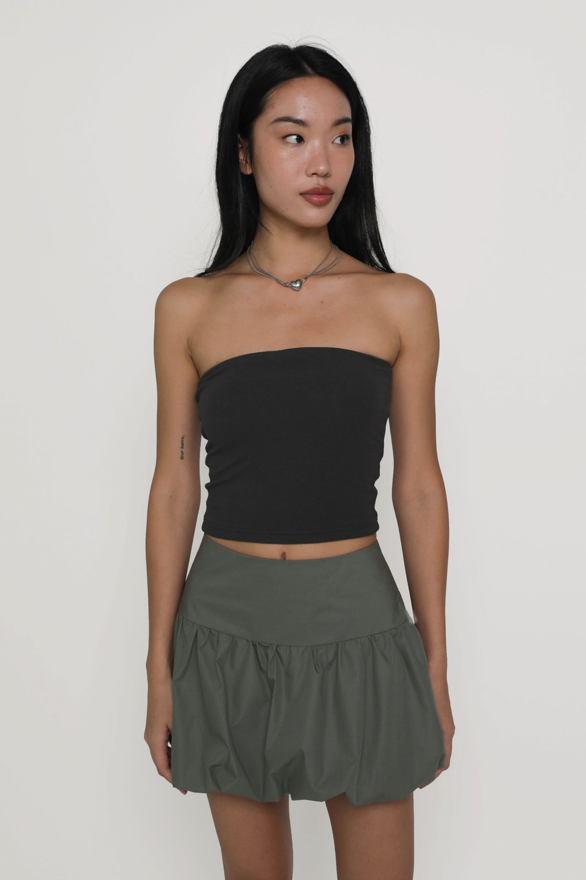 Abbie Tube Padded Top (Slate Grey)