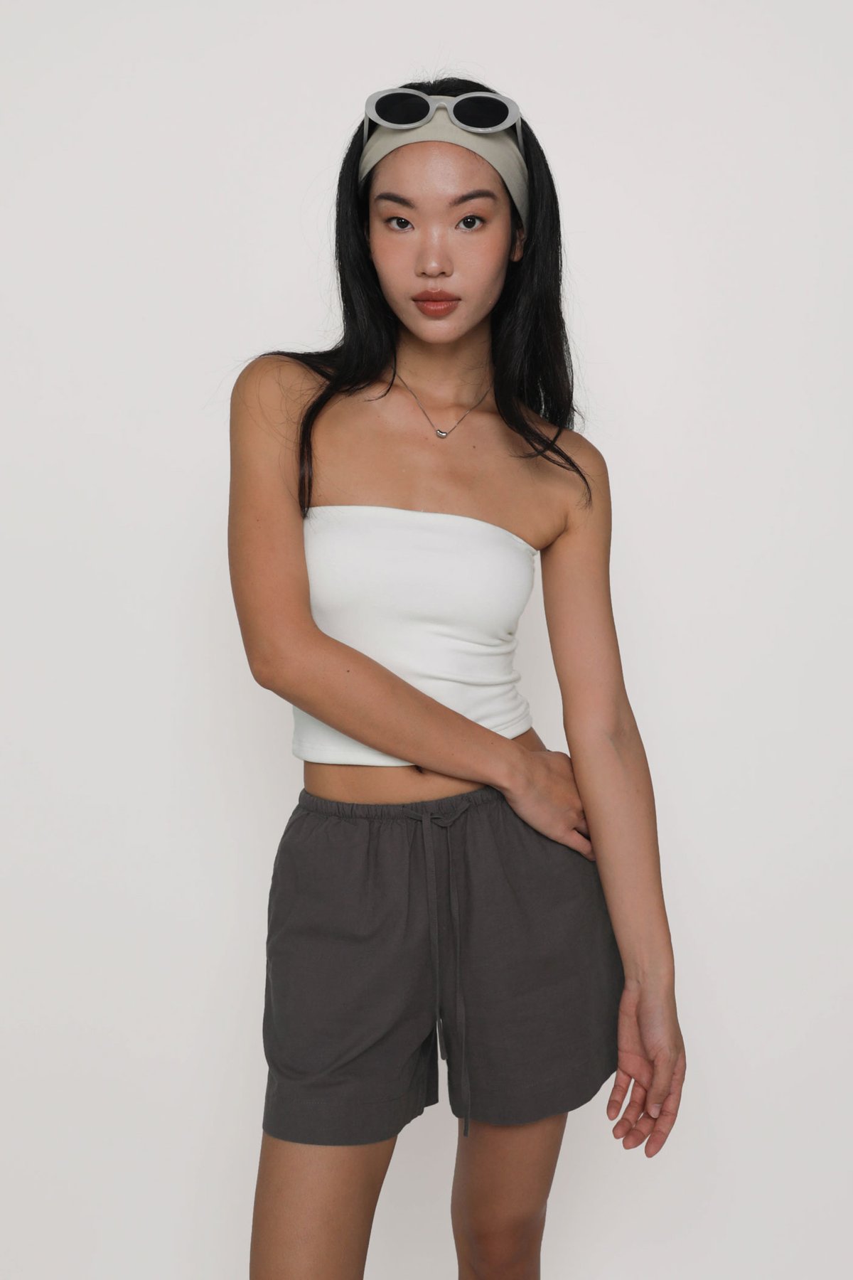 Abbie Tube Padded Top (White)