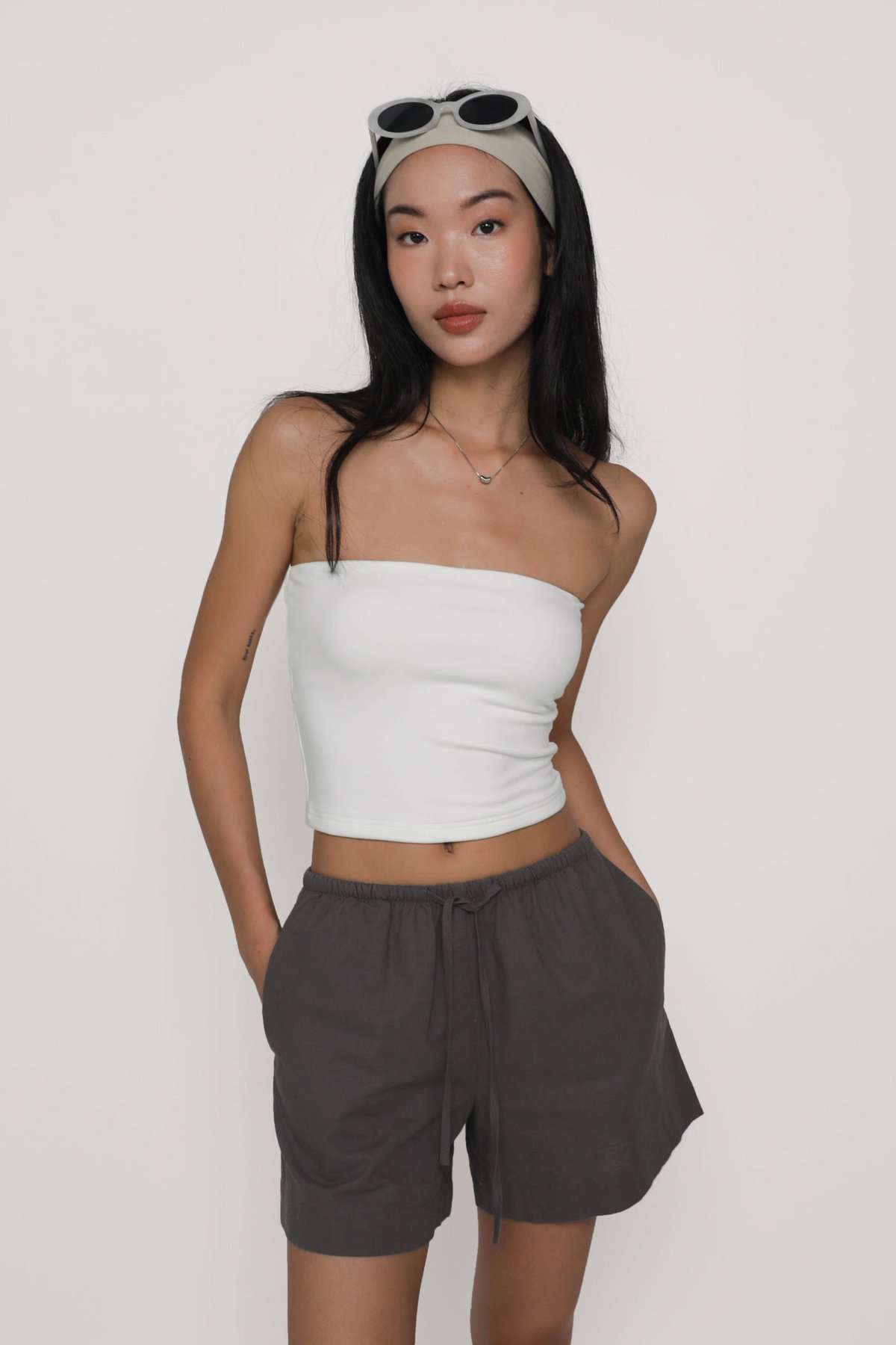 Abbie Tube Padded Top (White)