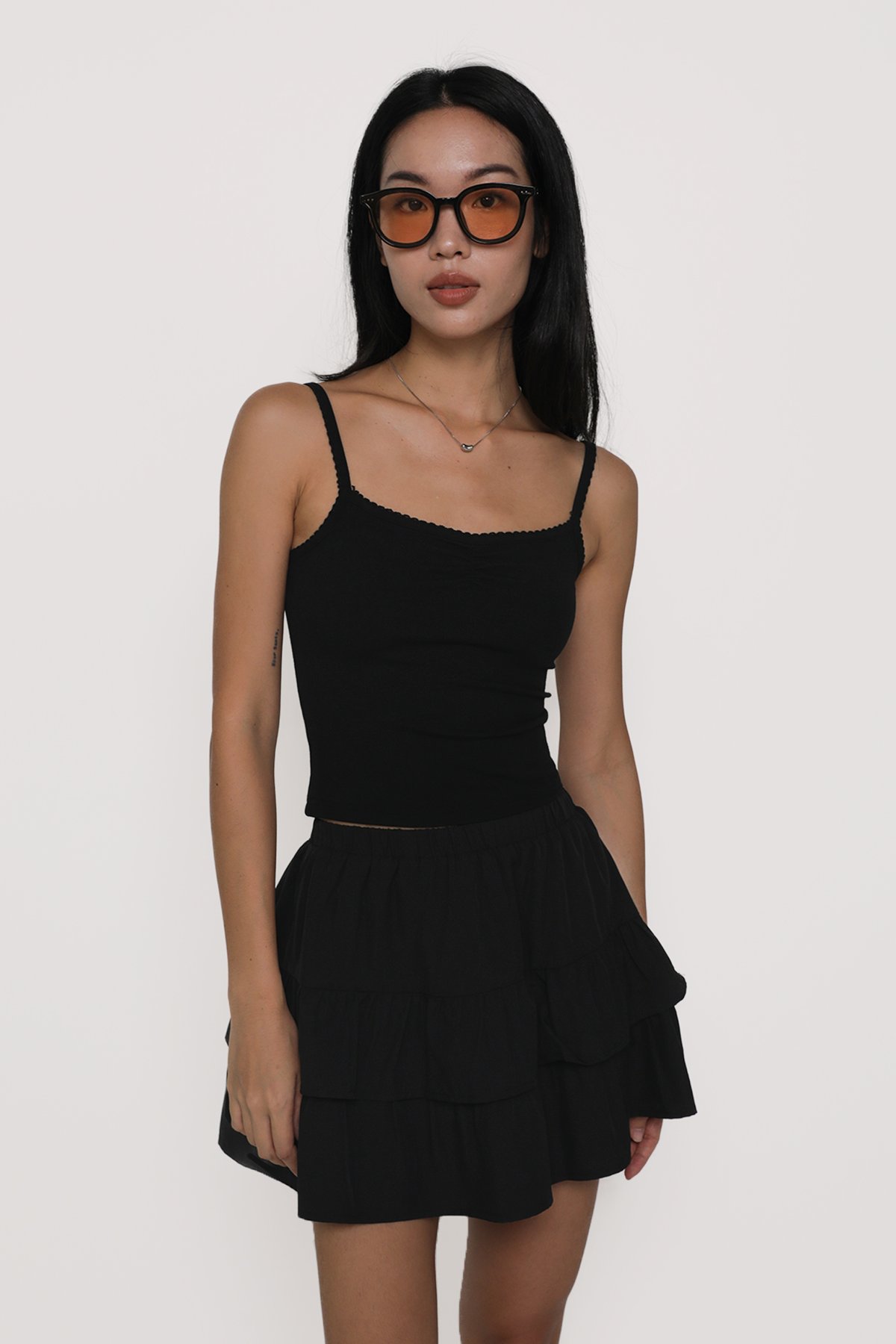 Angelina Tiered Skorts (Black)