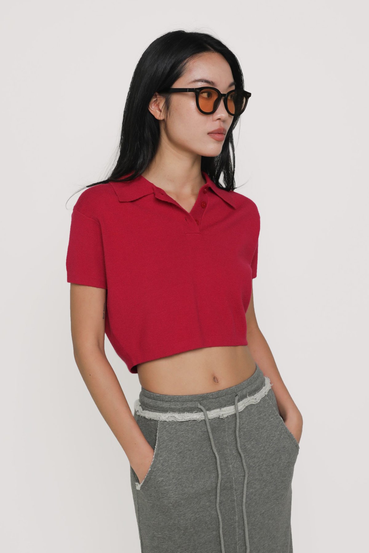 Archie Knit Polo Tee (Red)