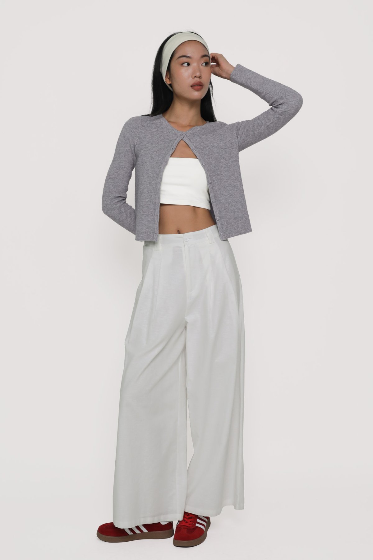 Camila Wide Leg Linen Pants (White)