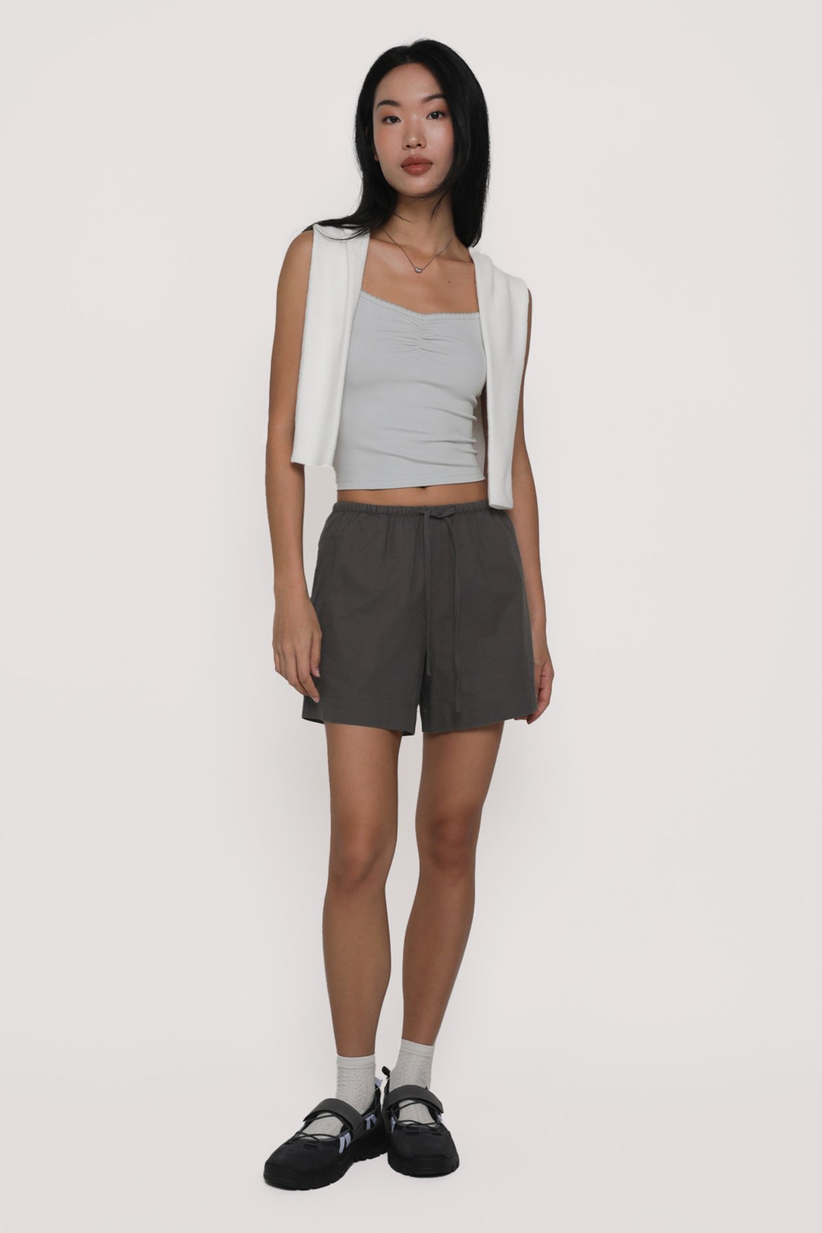 Dann Linen Shorts (Slate Grey)