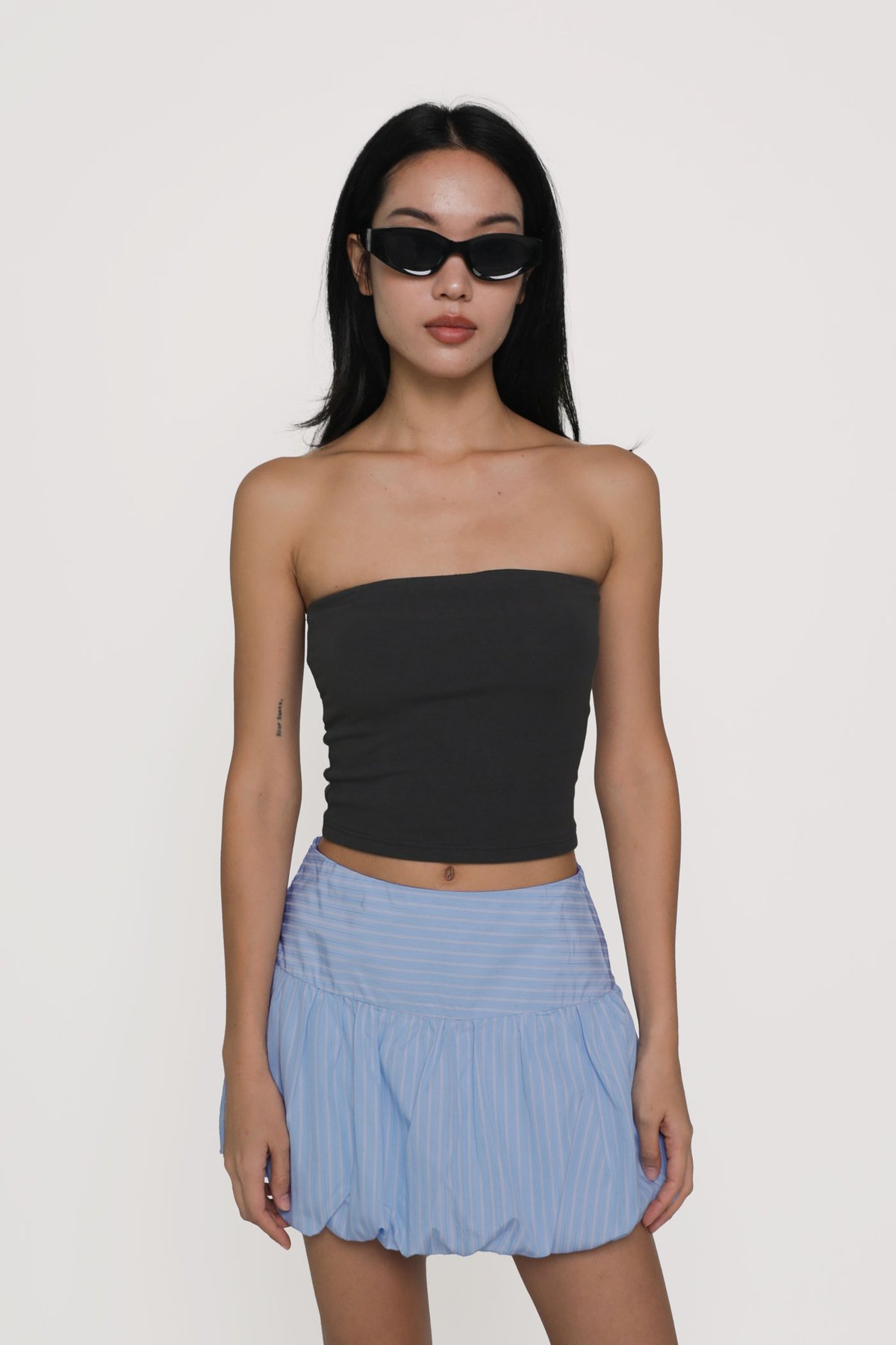 Francis Drop Waist Bubble Skorts (Blue Stripes)