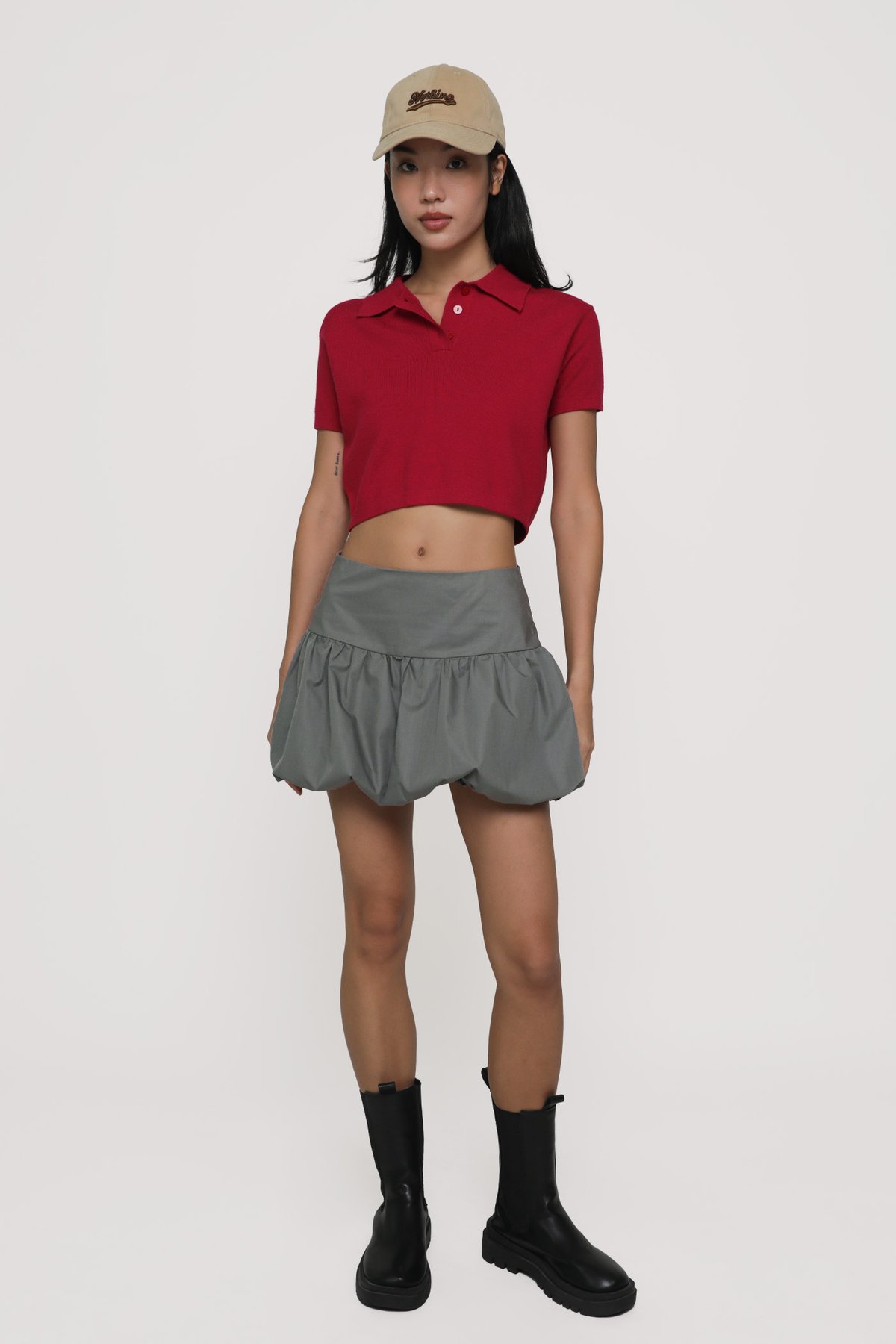 Francis Drop Waist Bubble Skorts (Grey)