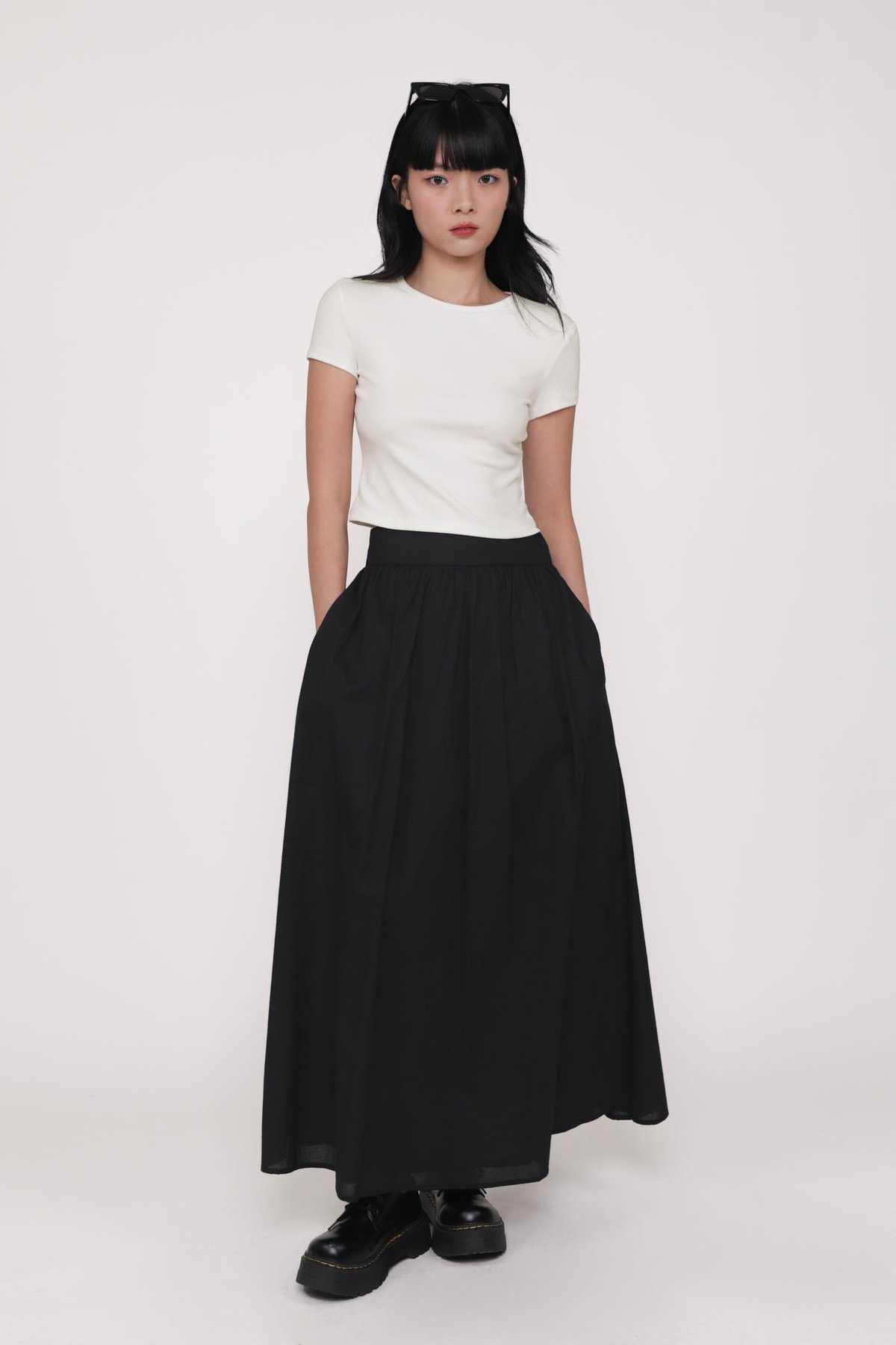 Jenkins Flare Maxi Skirt (Black)