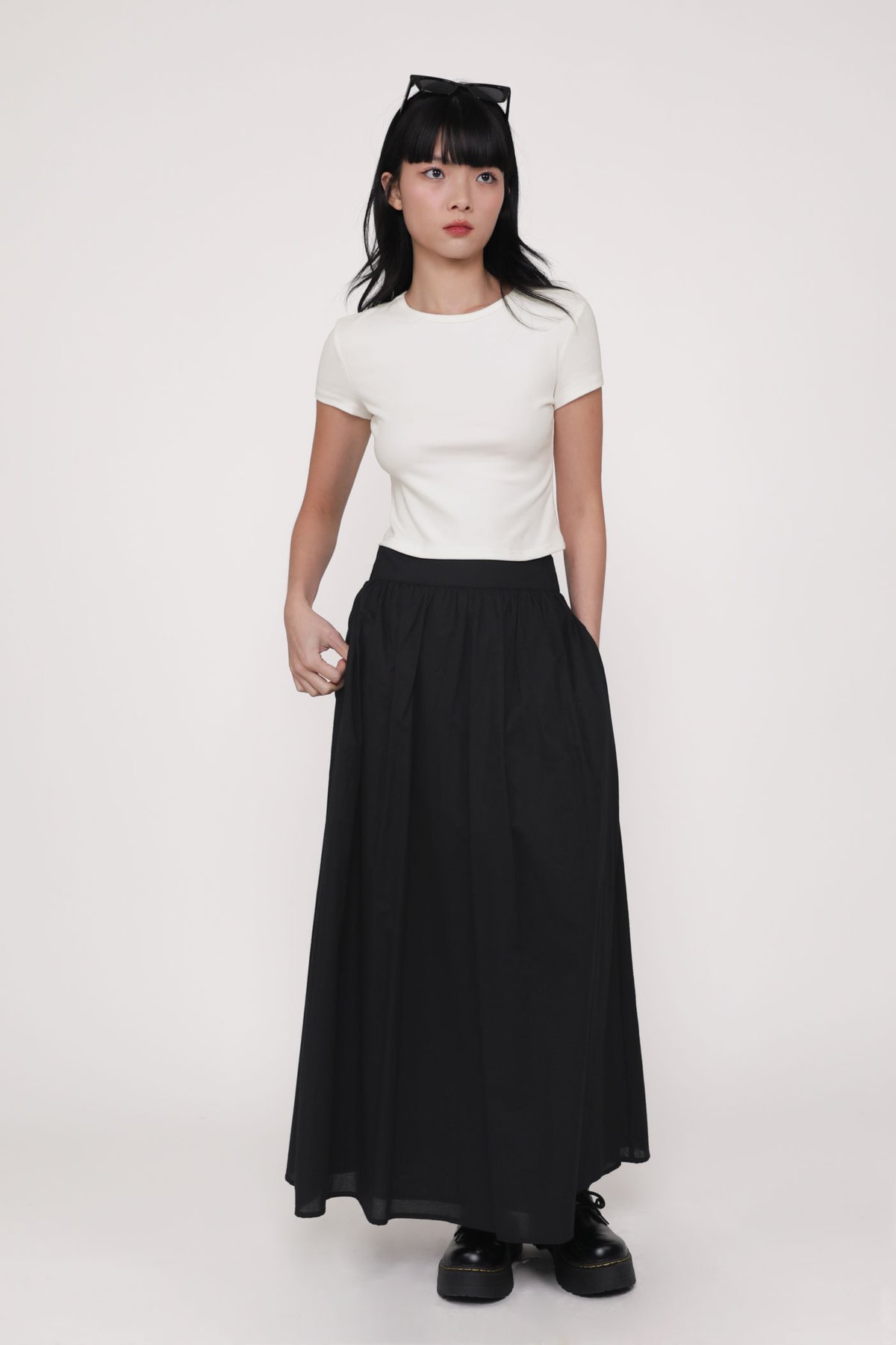 Jenkins Flare Maxi Skirt (Black)