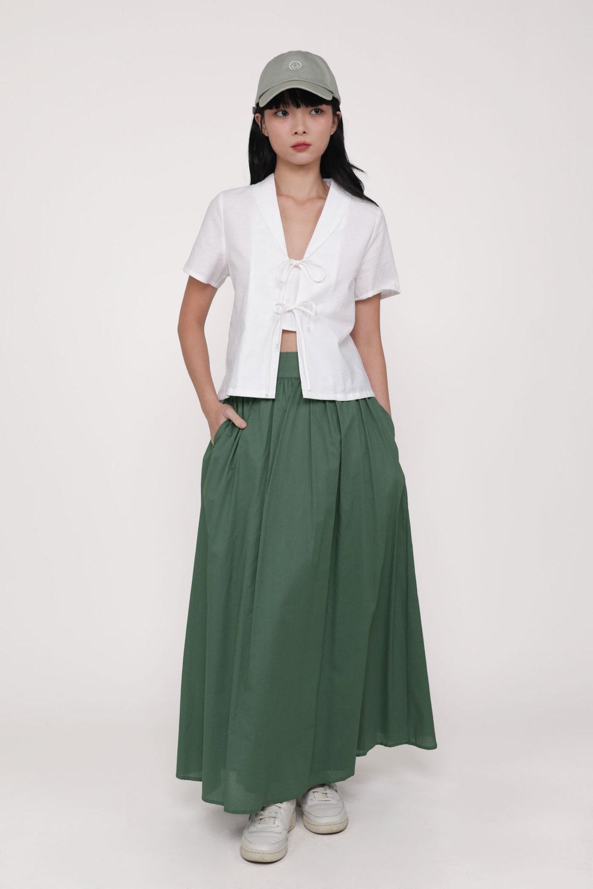 Jenkins Flare Maxi Skirt (Sage)