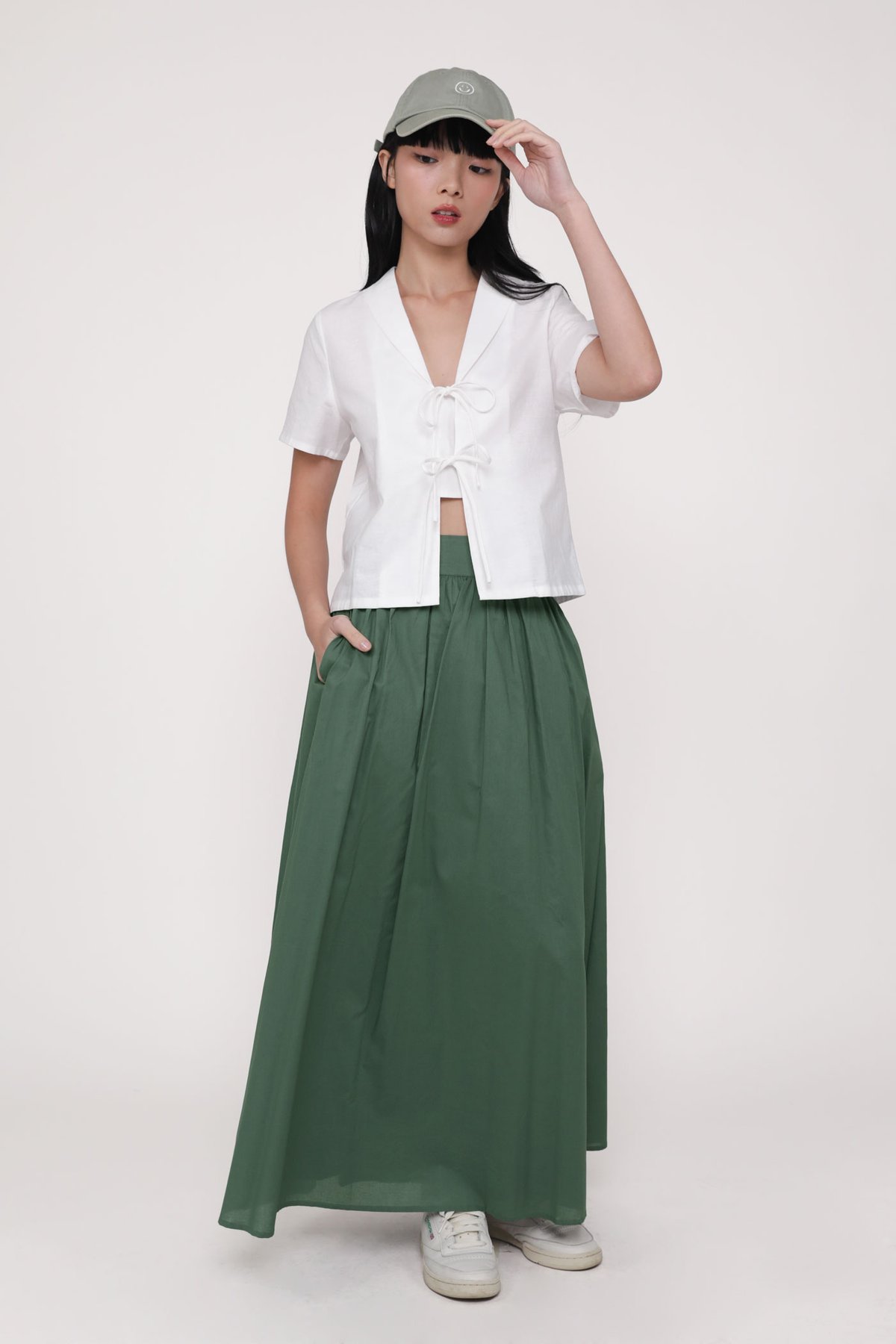 Jenkins Flare Maxi Skirt (Sage)