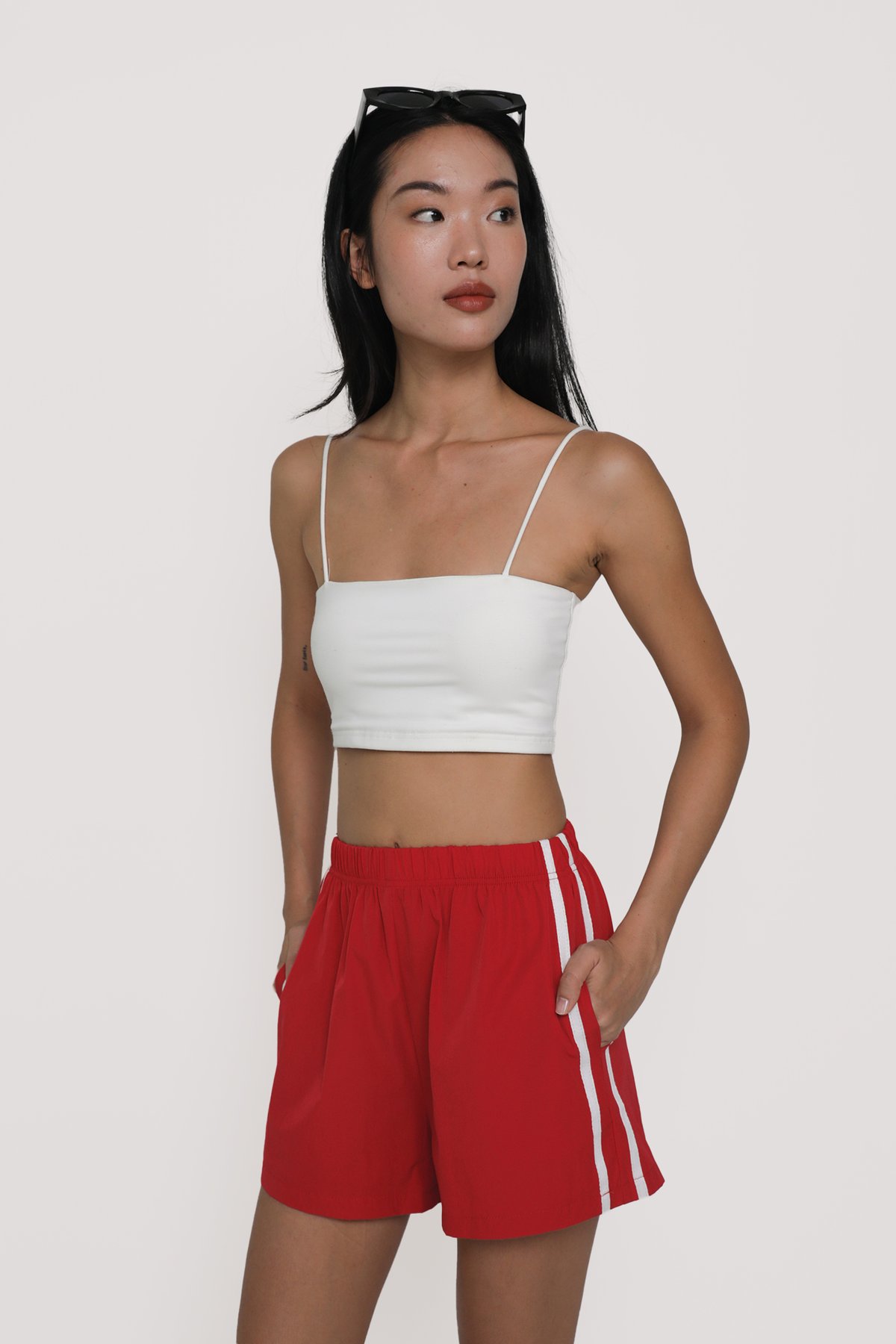 Keane Contrast Trim Shorts (Red)