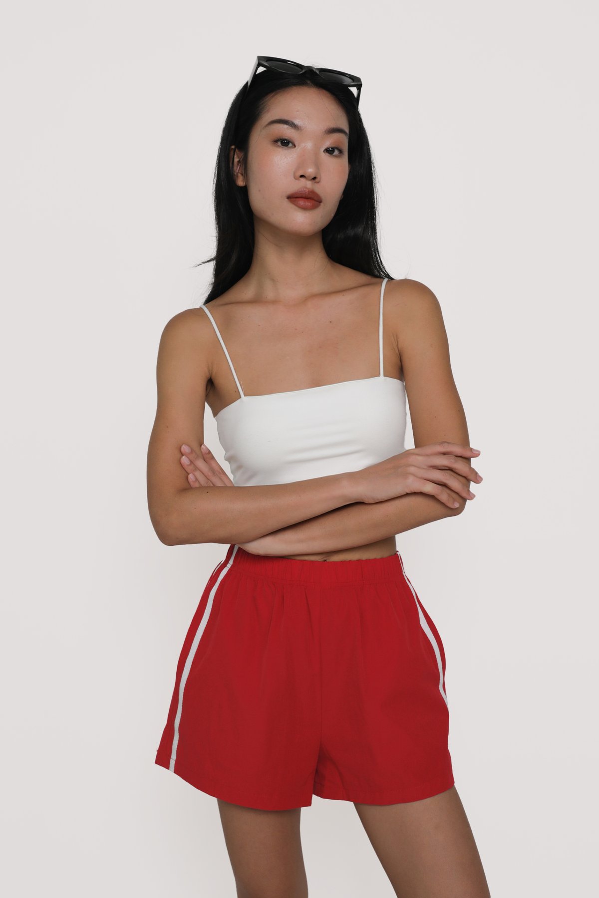 Keane Contrast Trim Shorts (Red)