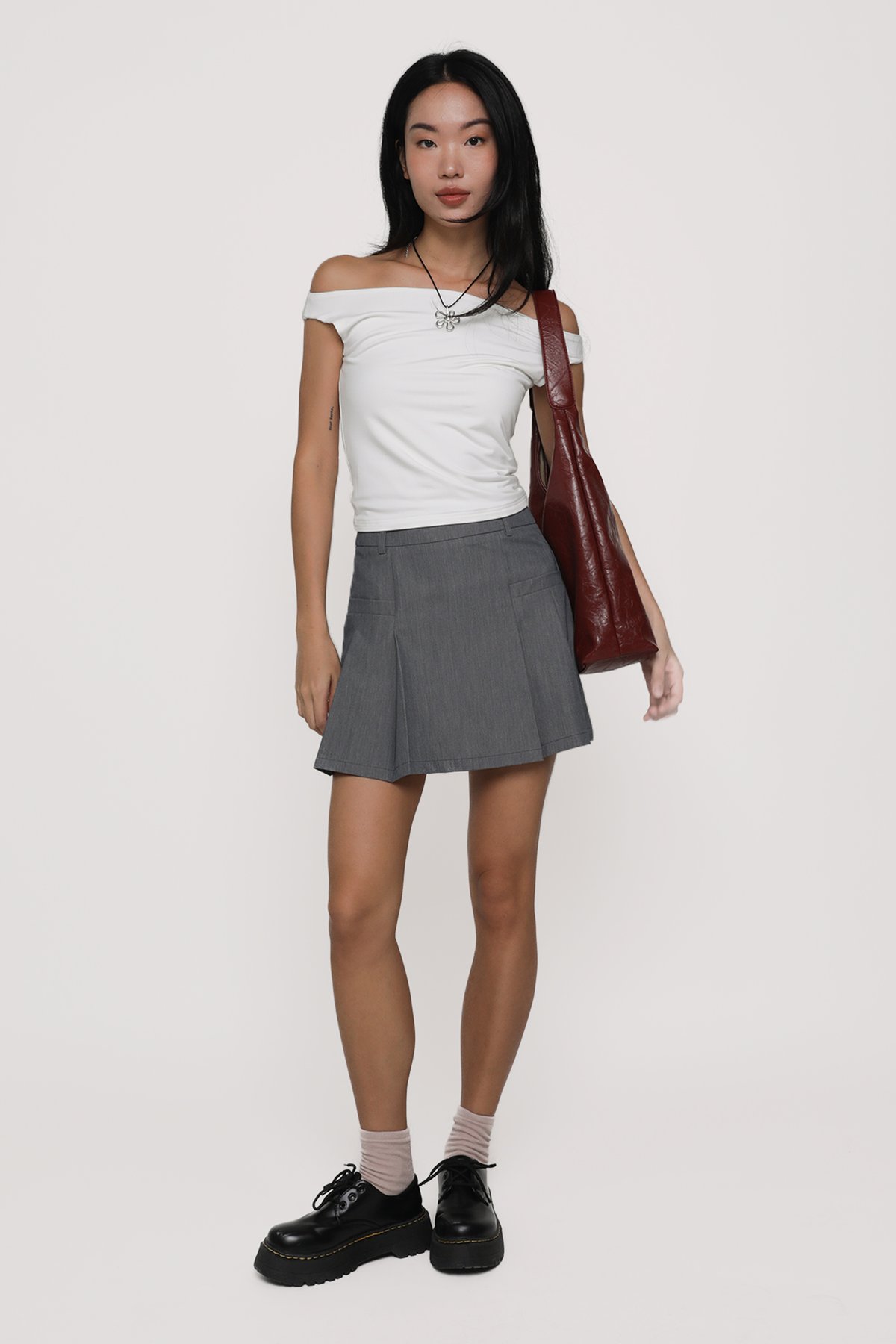 Marley Pleated Skorts (Dark Grey)