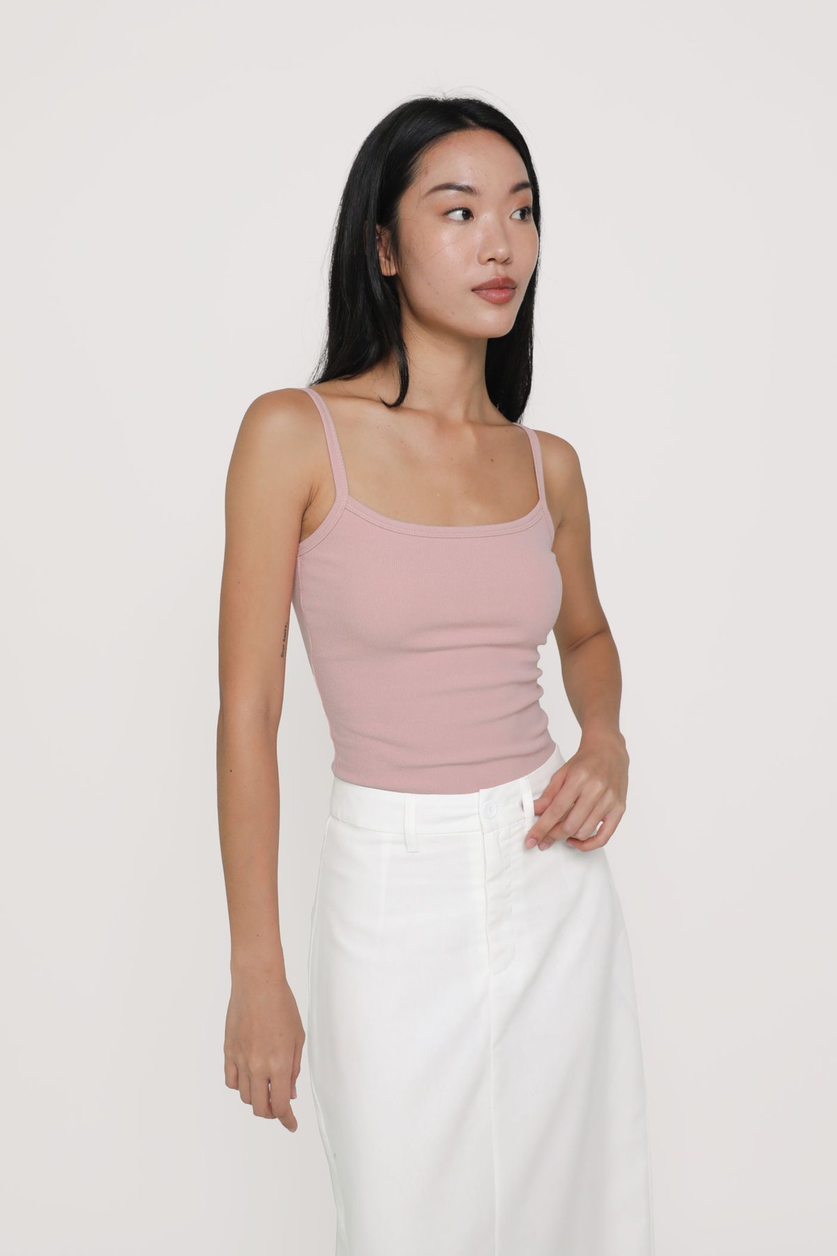 Nala Ribbed Basic Padded Top (Bubblegum Pink)