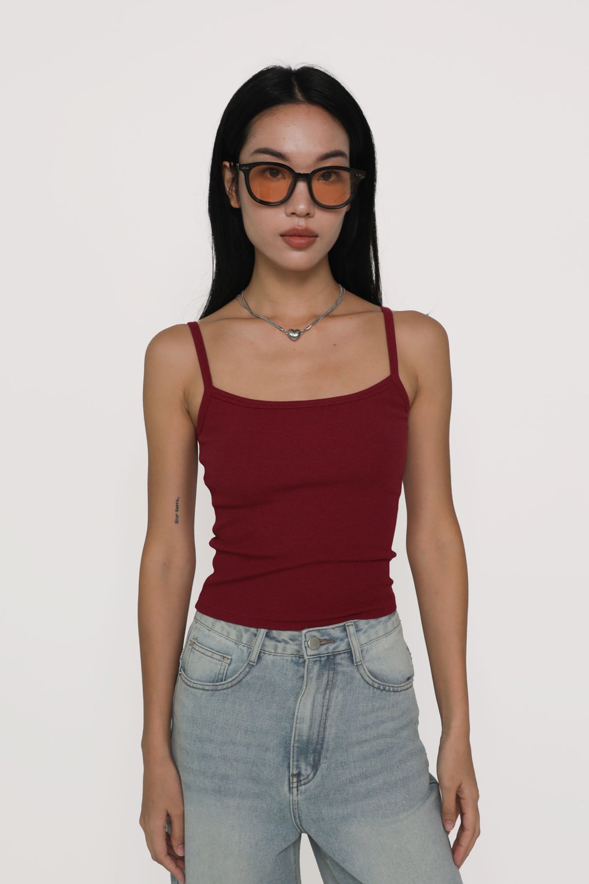 Nala Ribbed Basic Padded Top (Red)