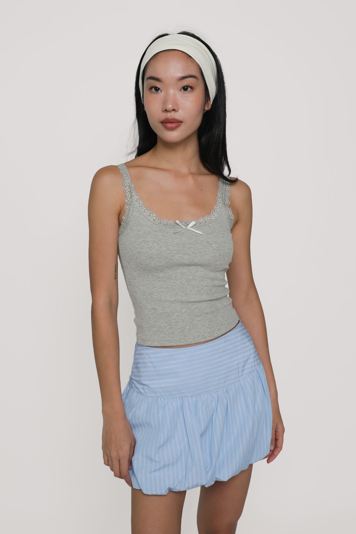 Valentina Lace Padded Top (Heather Grey)