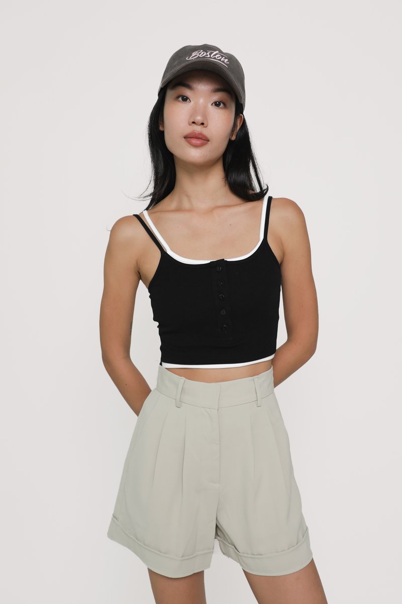 Brook Tailored Shorts (Beige) | The Tinsel Rack