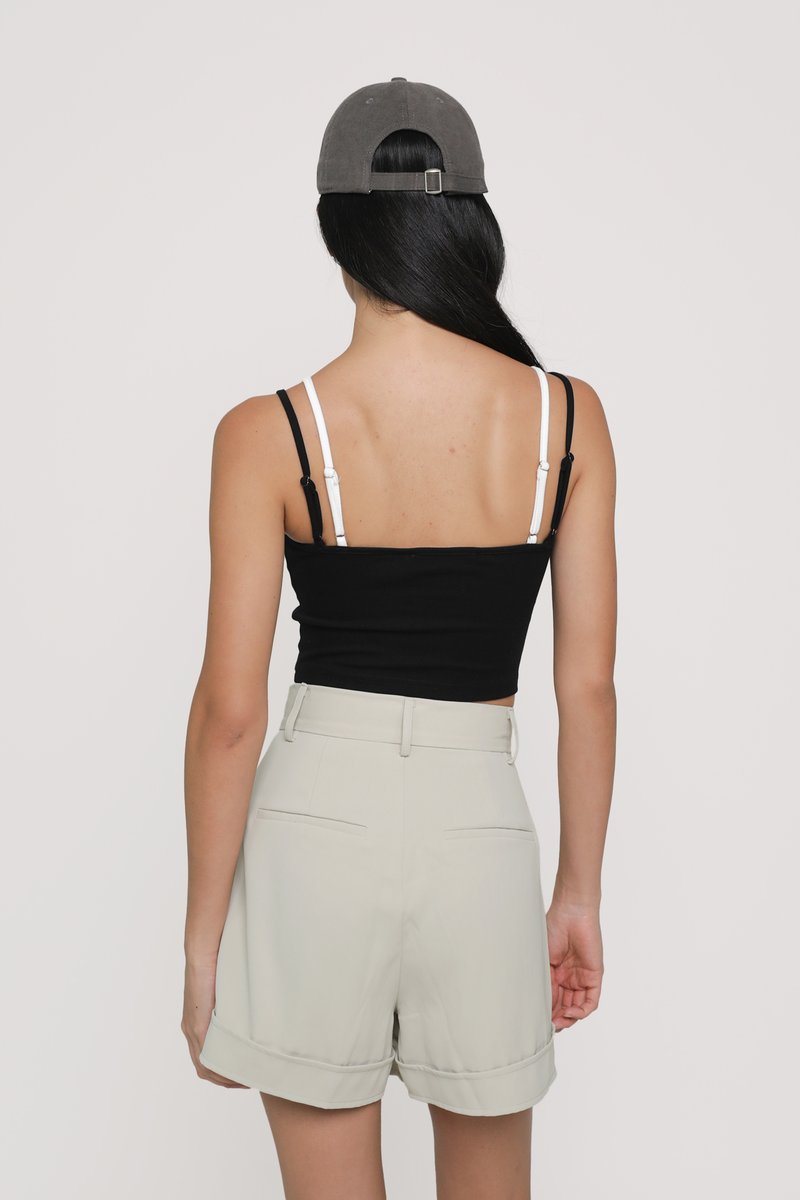 Brook Tailored Shorts (Beige) | The Tinsel Rack