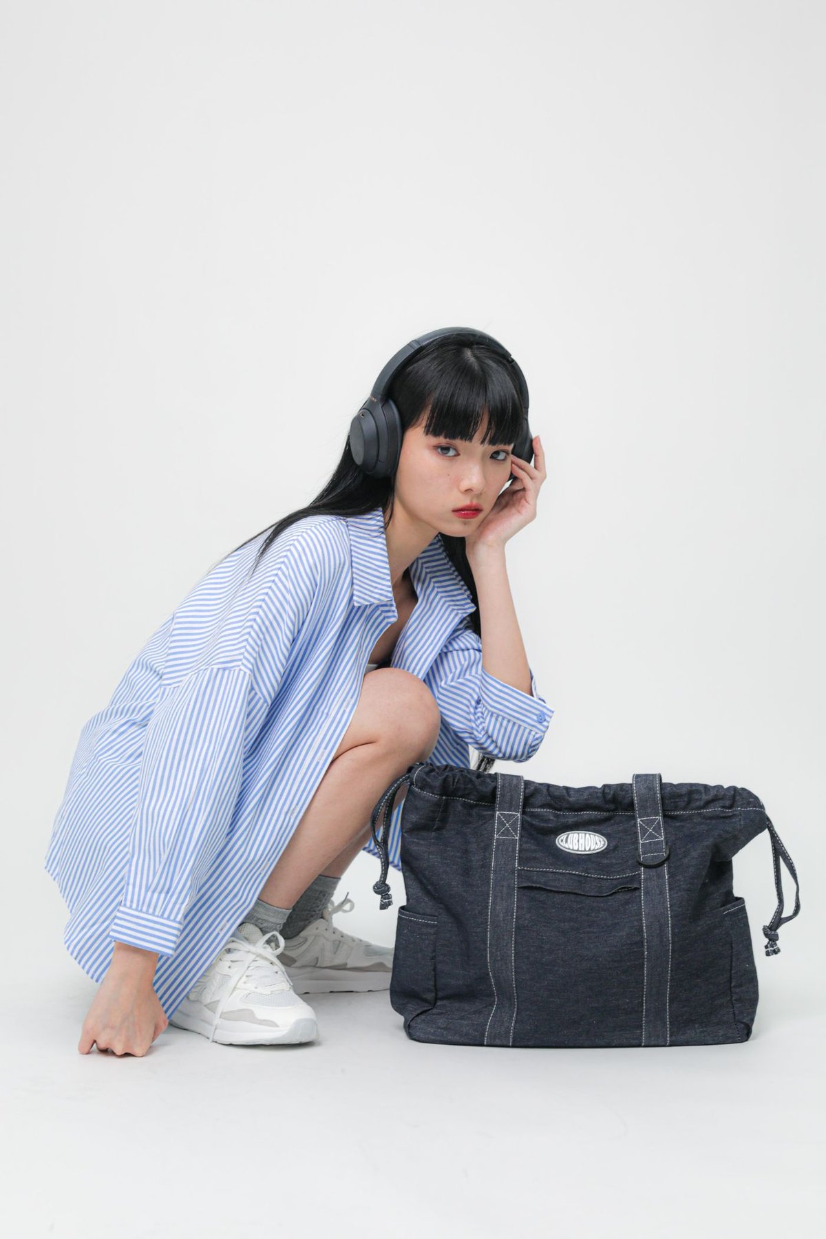 Cooper Drawstring Tote Bag (Denim)