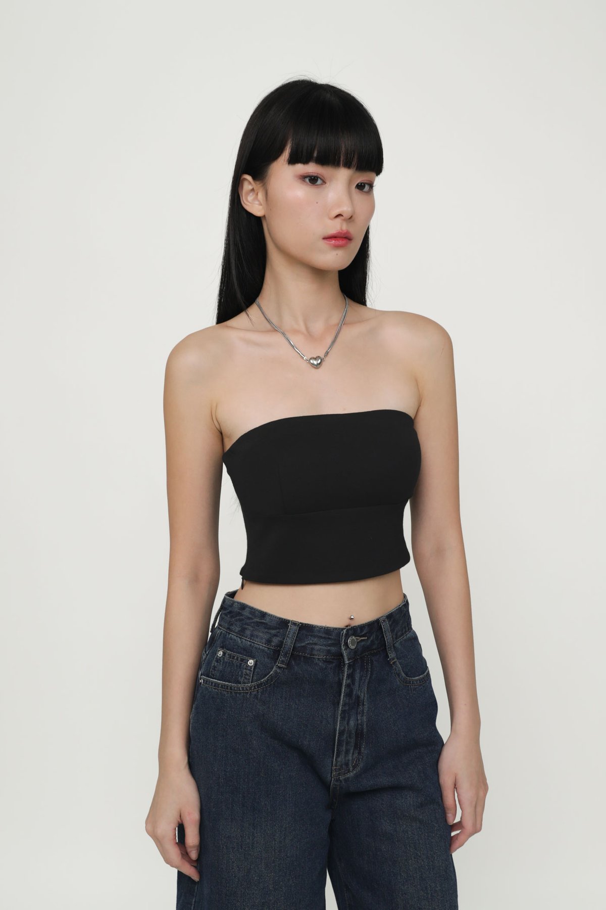 Amy Padded Tube Top (Black)