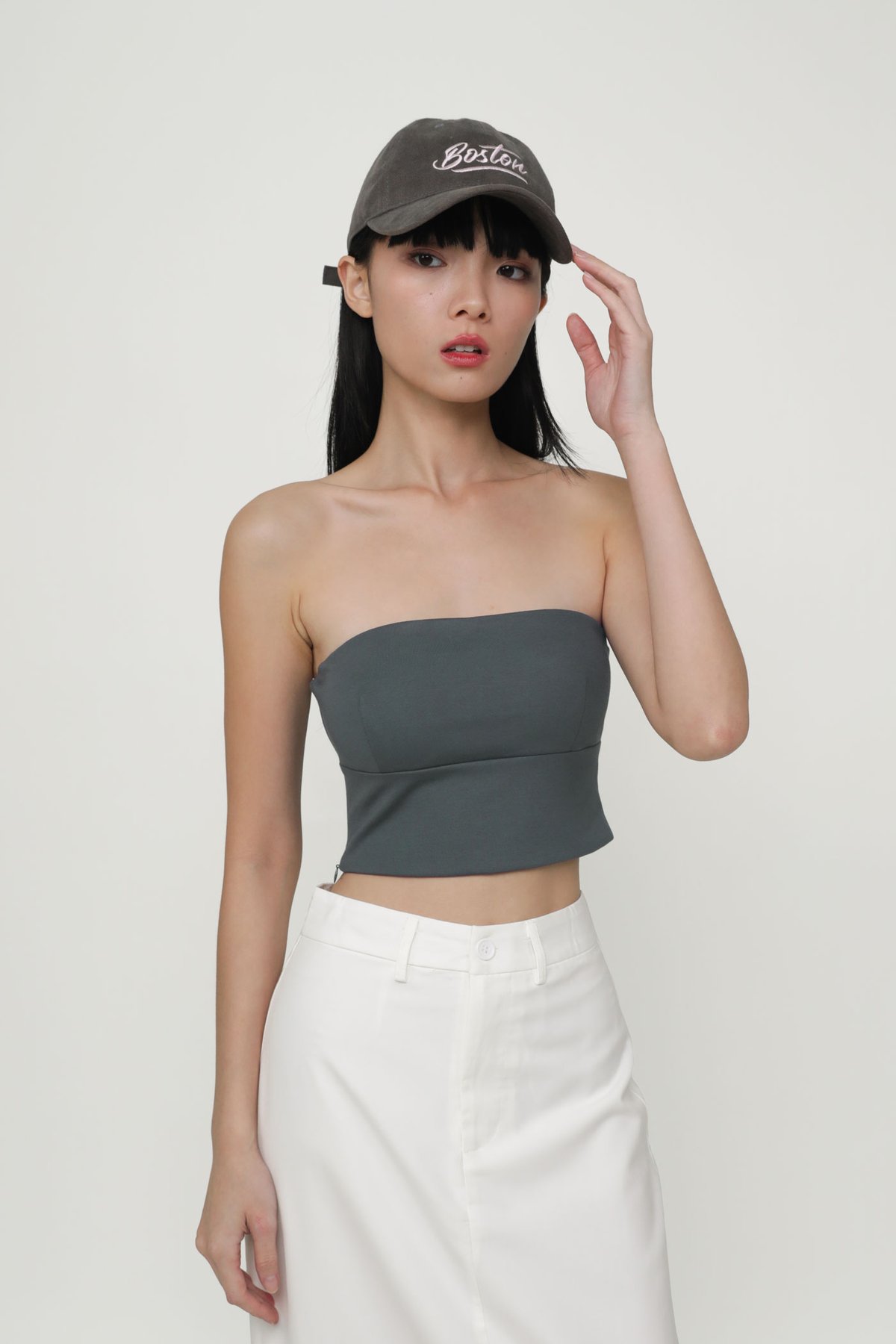 Amy Padded Tube Top (Grey)