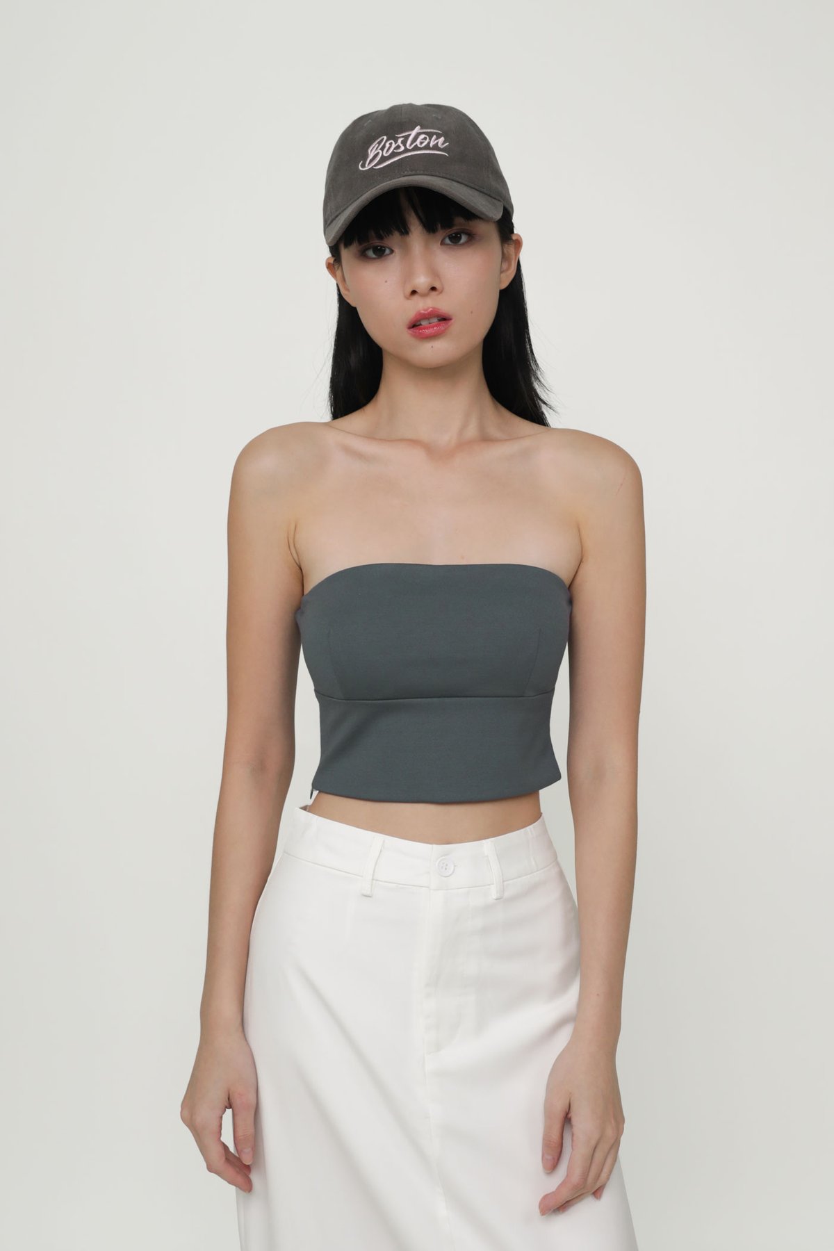 Amy Padded Tube Top (Grey)