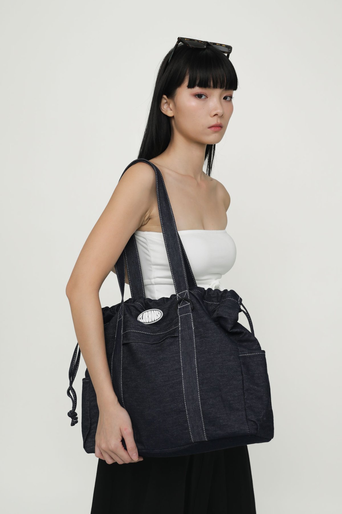 Cooper Drawstring Tote Bag (Denim)