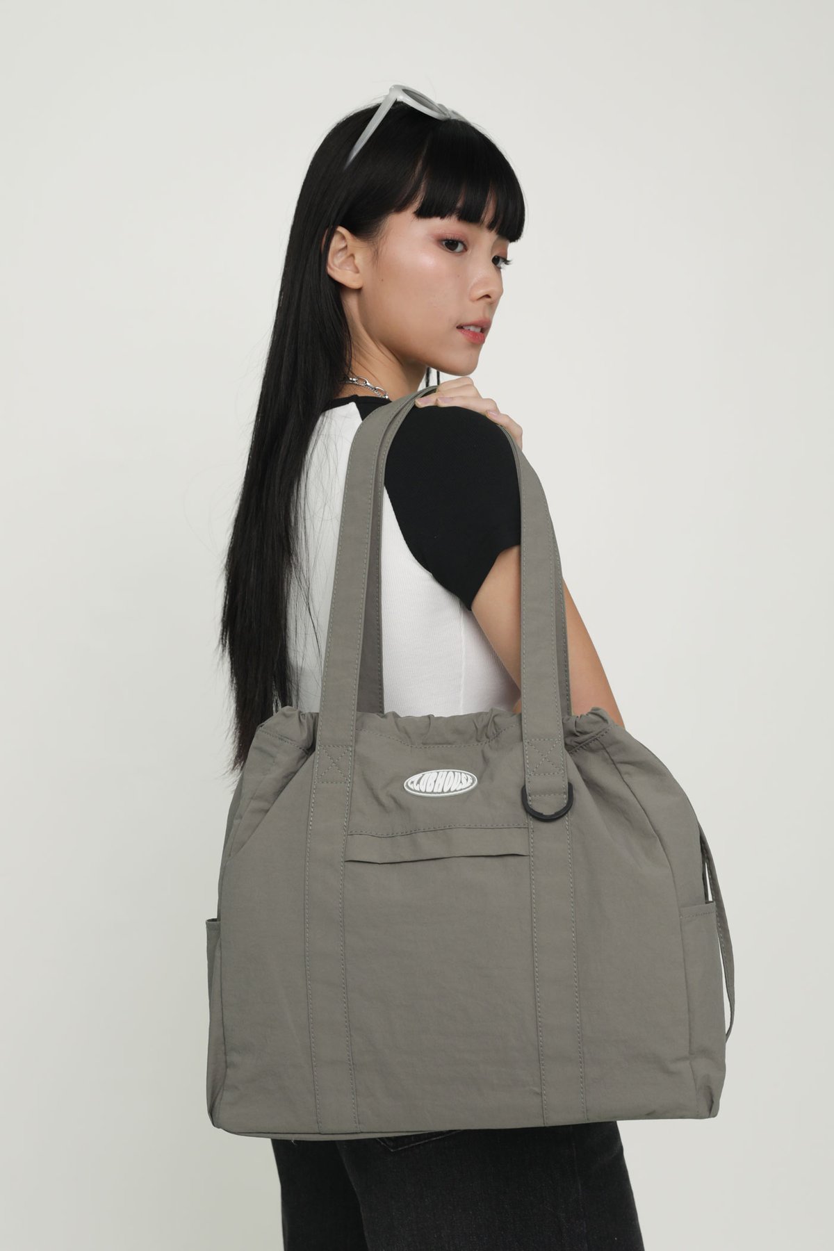 Cooper Drawstring Tote Bag (Pebble Grey)