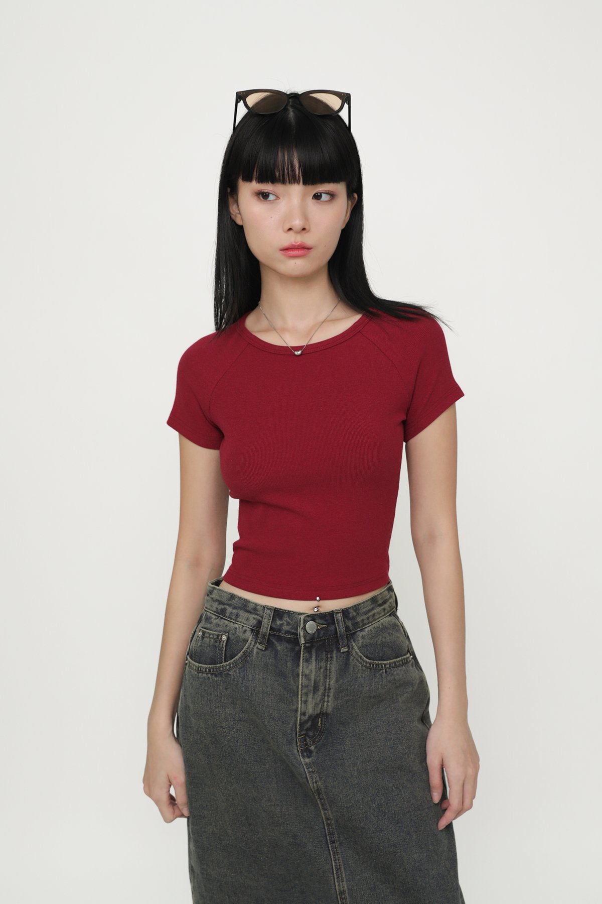 Paulo Ribbed Baby Tee (Red)