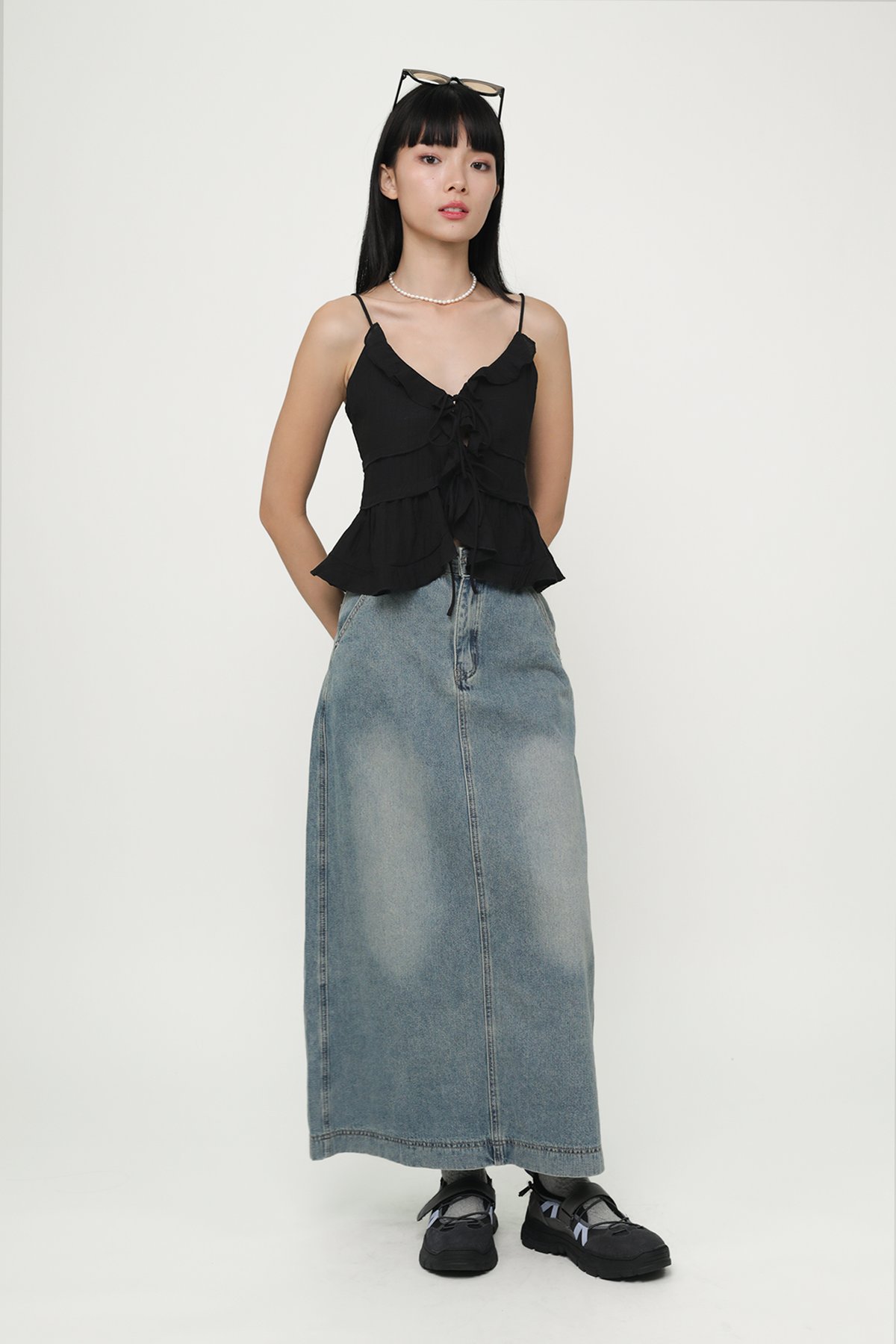 Regular Thea Denim Flare Skirt (Light Wash)