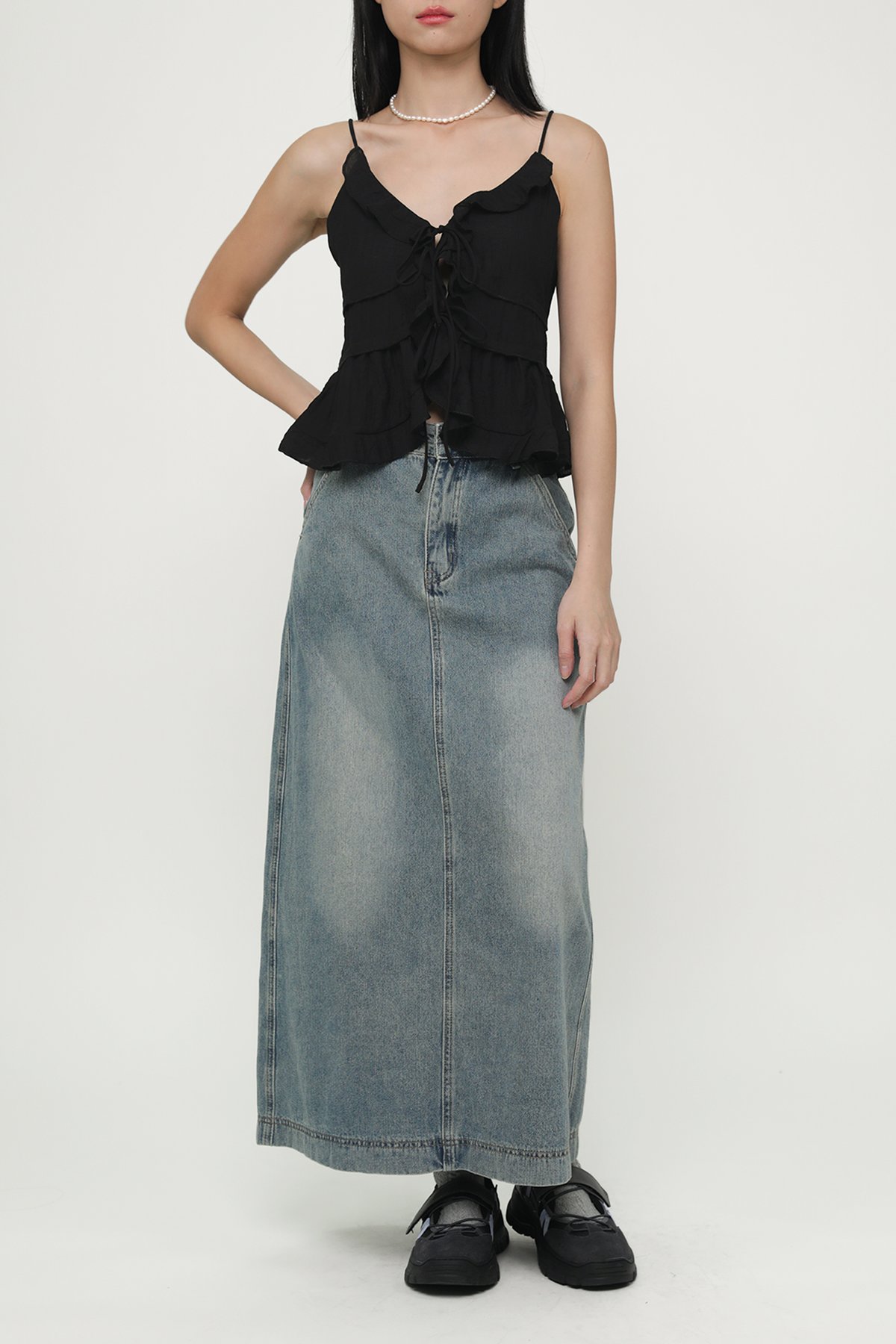 Regular Thea Denim Flare Skirt (Light Wash)