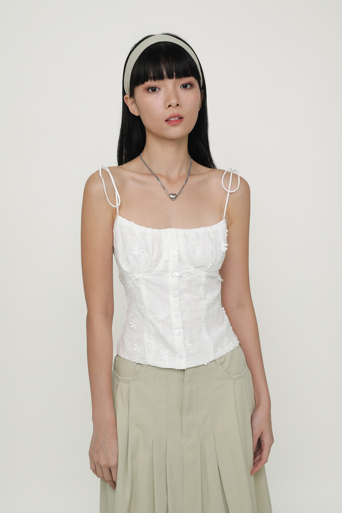 Primrose Eyelet Bustier Top (White)