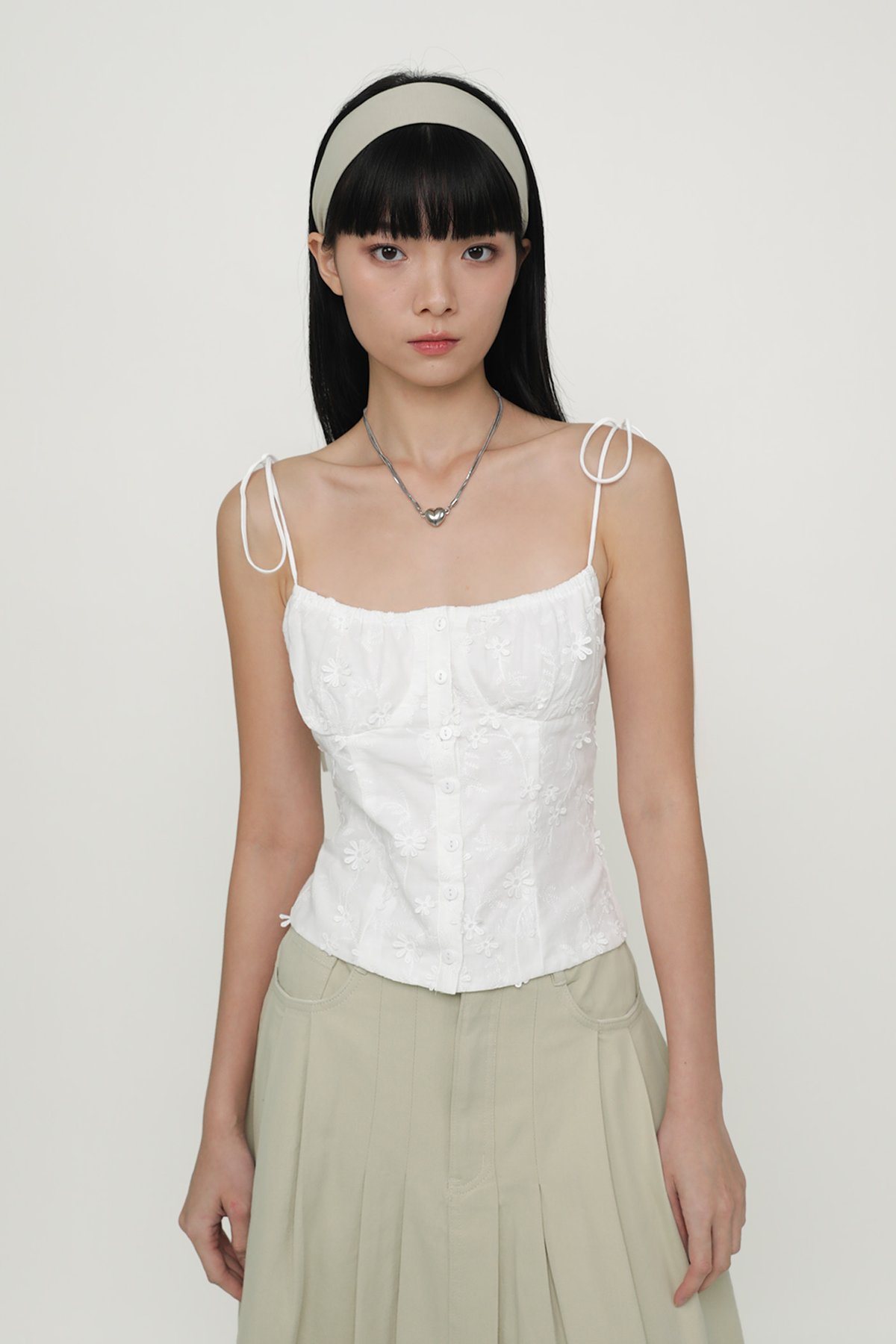 Primrose Eyelet Bustier Top (White)