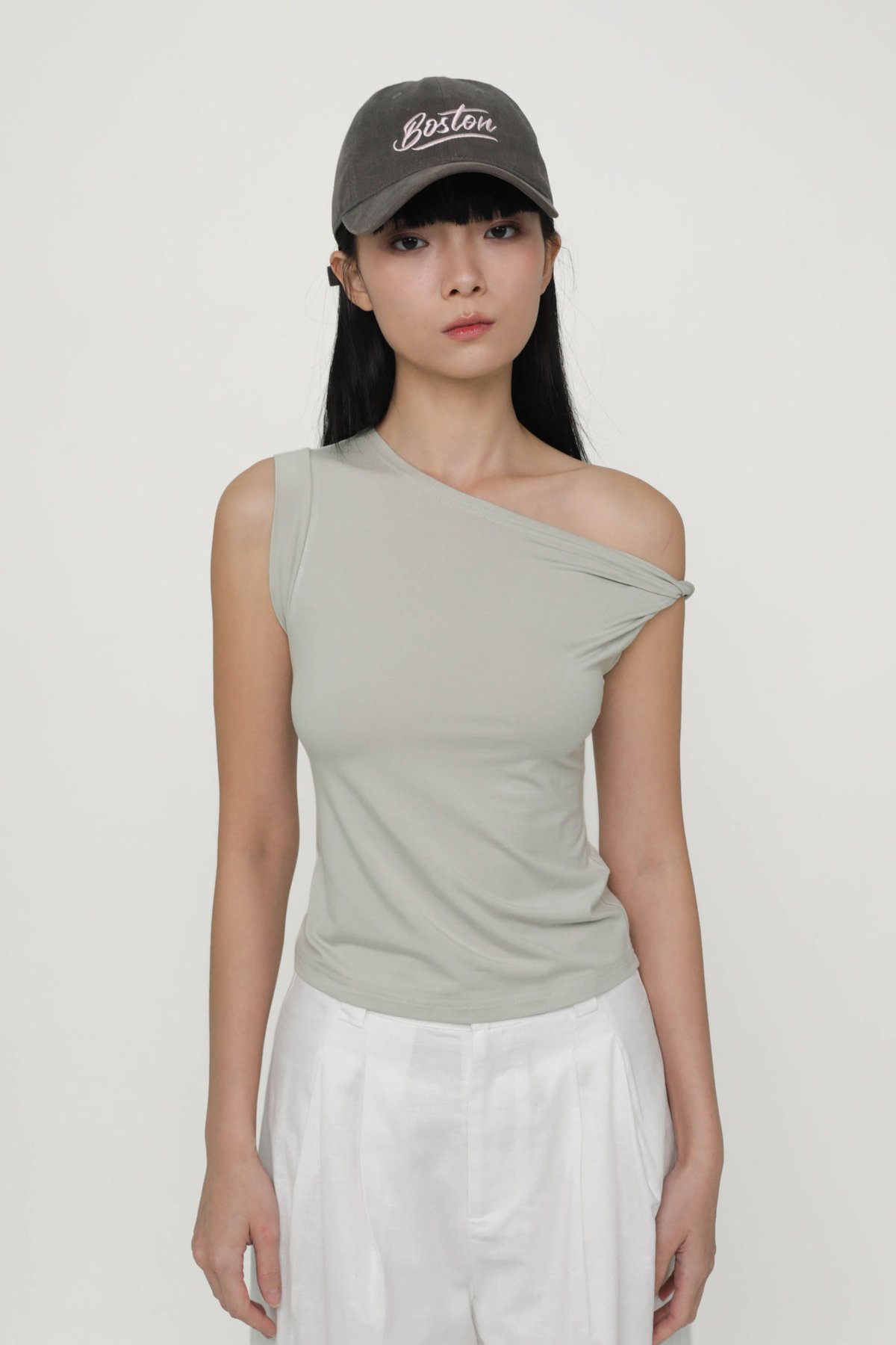 Quentin Off Shoulder Top (Light Grey)