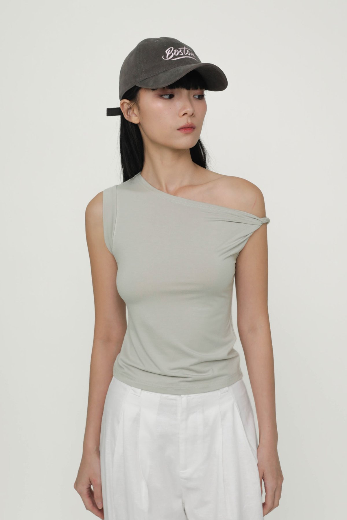 Quentin Off Shoulder Top (Light Grey)