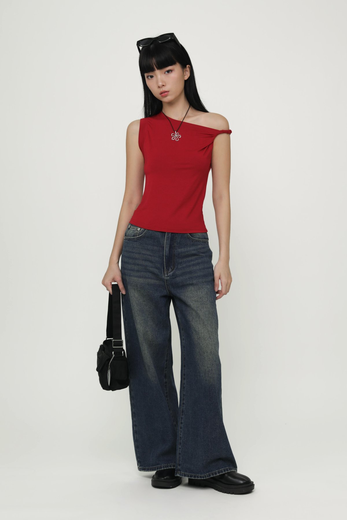 Quentin Off Shoulder Top (Red)