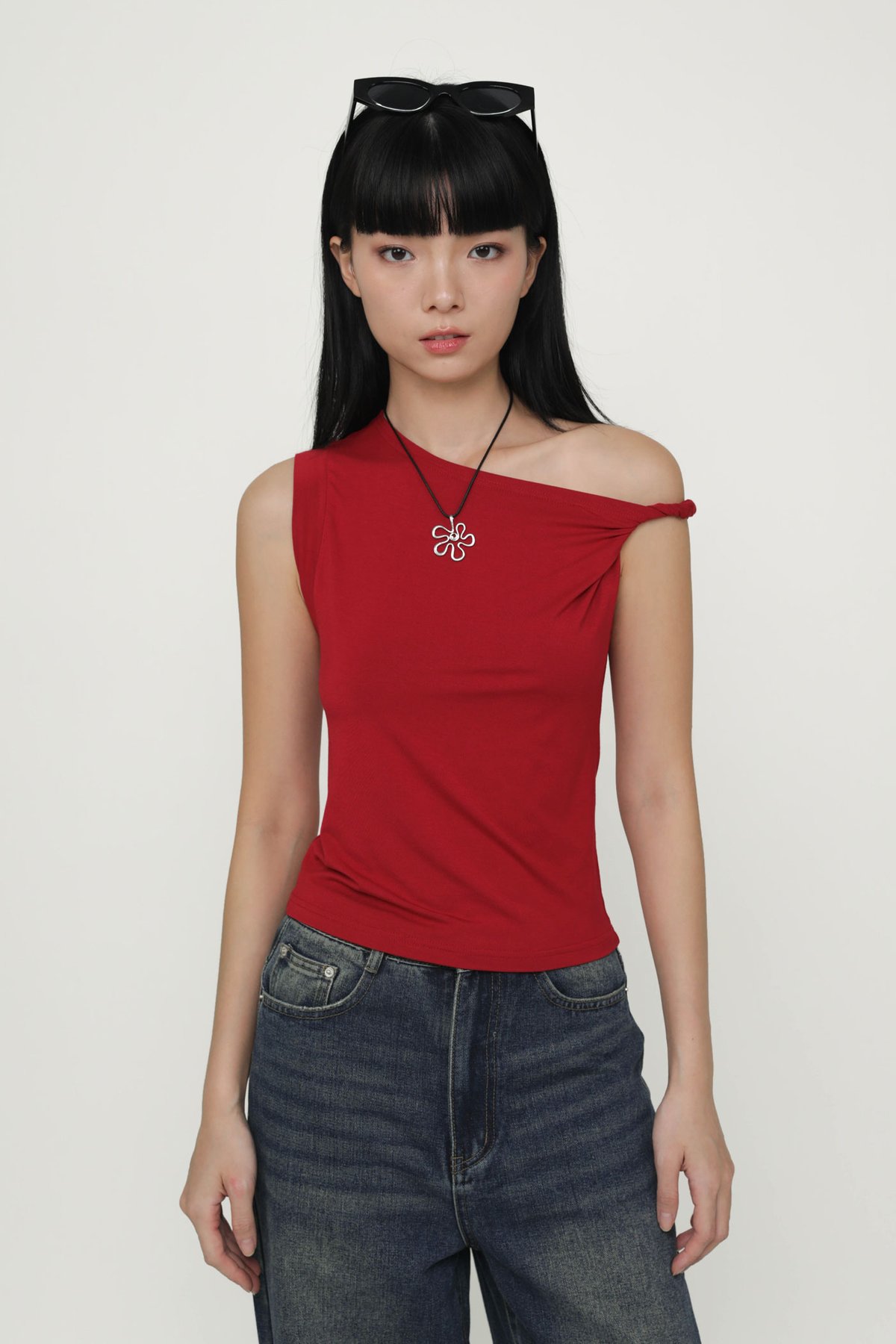 Quentin Off Shoulder Top (Red)