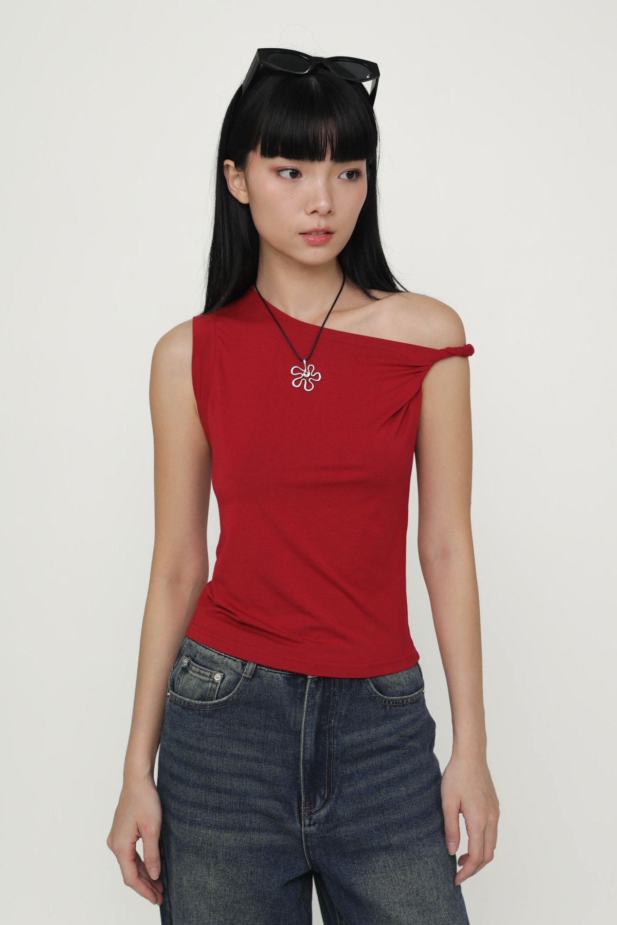 Quentin Off Shoulder Top (Red)