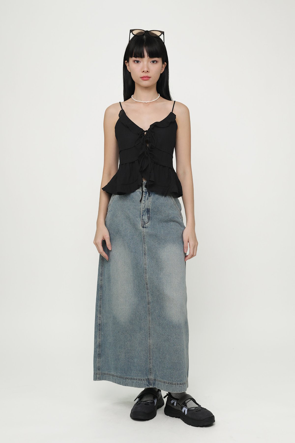 Regular Thea Denim Flare Skirt (Light Wash)