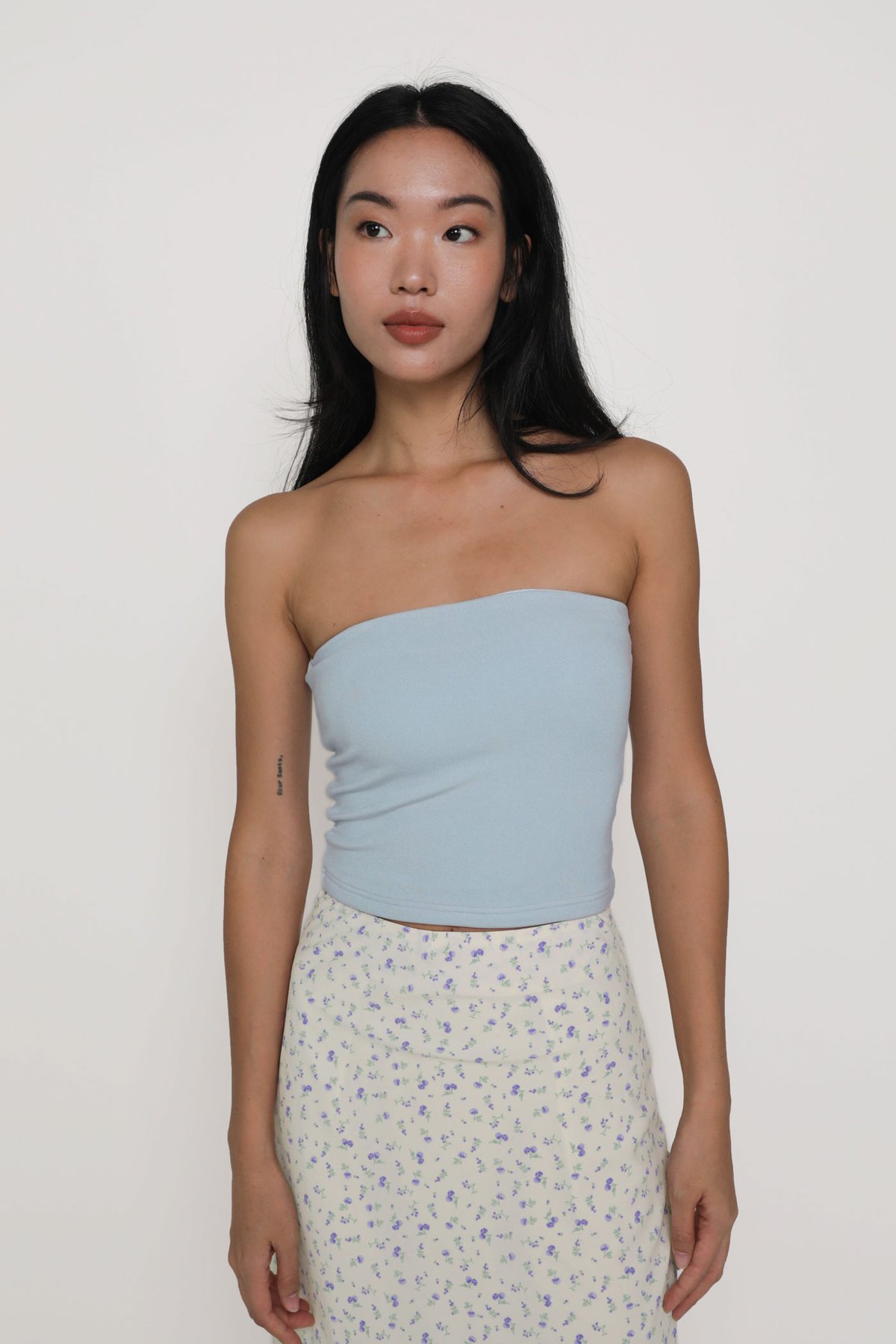 Abbie Tube Padded Top (Baby Blue)