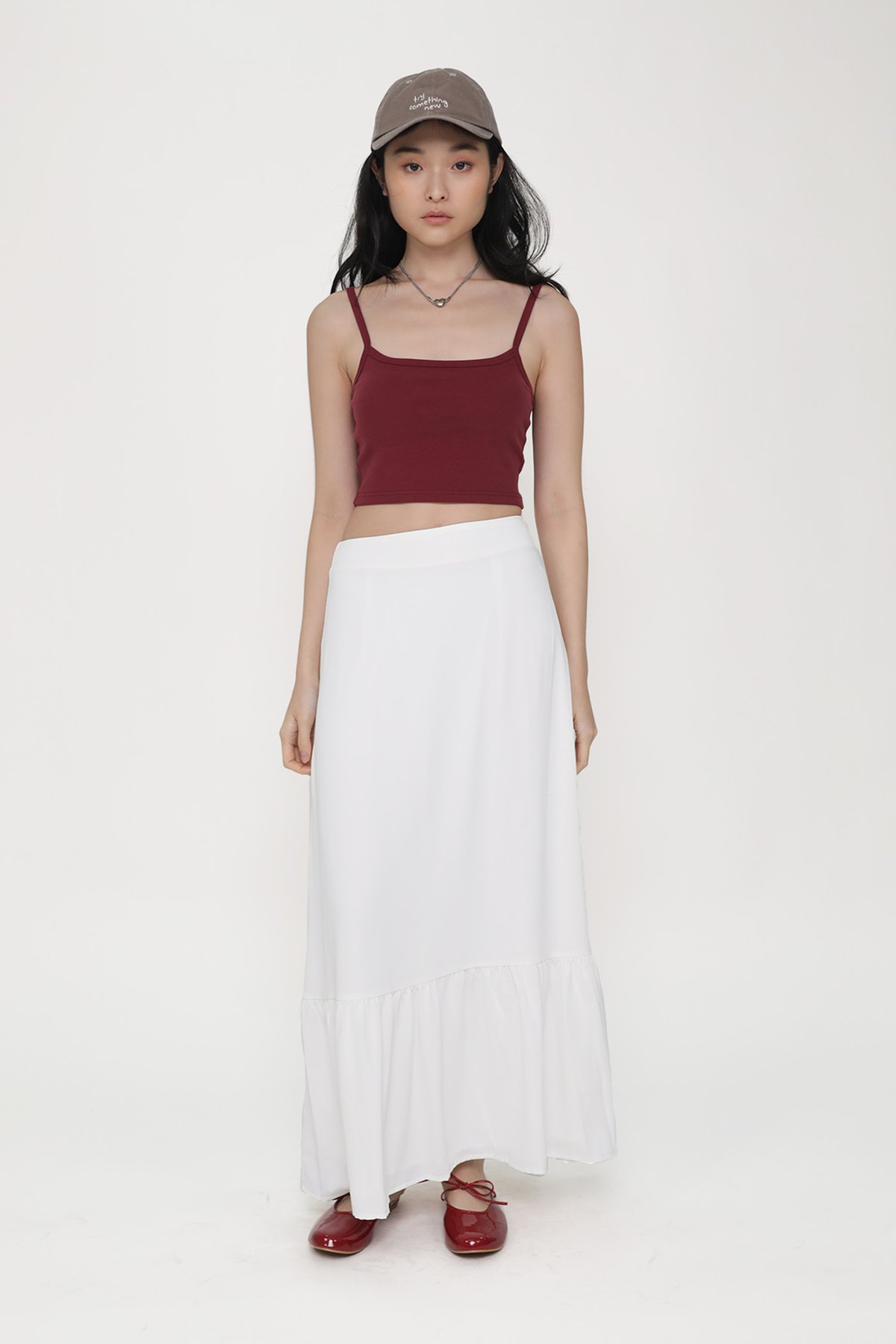 Charlene Tiered Maxi Skirt (White)