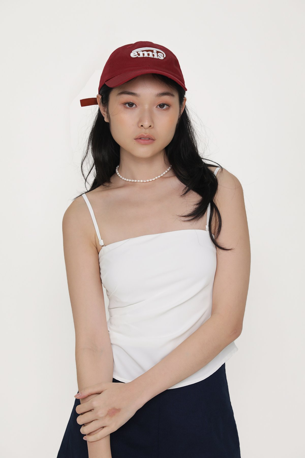 Clarisse Ruched Padded Top (White)