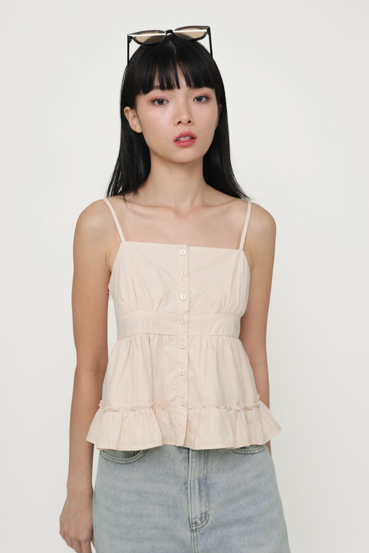 Fae Button Babydoll Top (Pink)