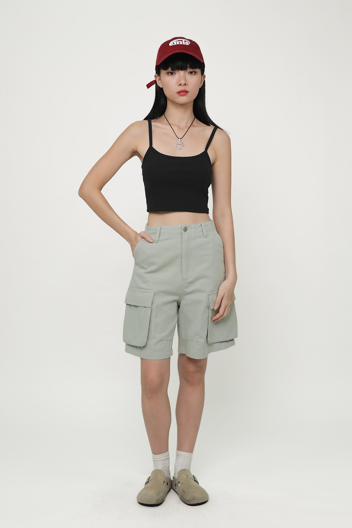 Jessica Basic Crop Padded Top (Black)