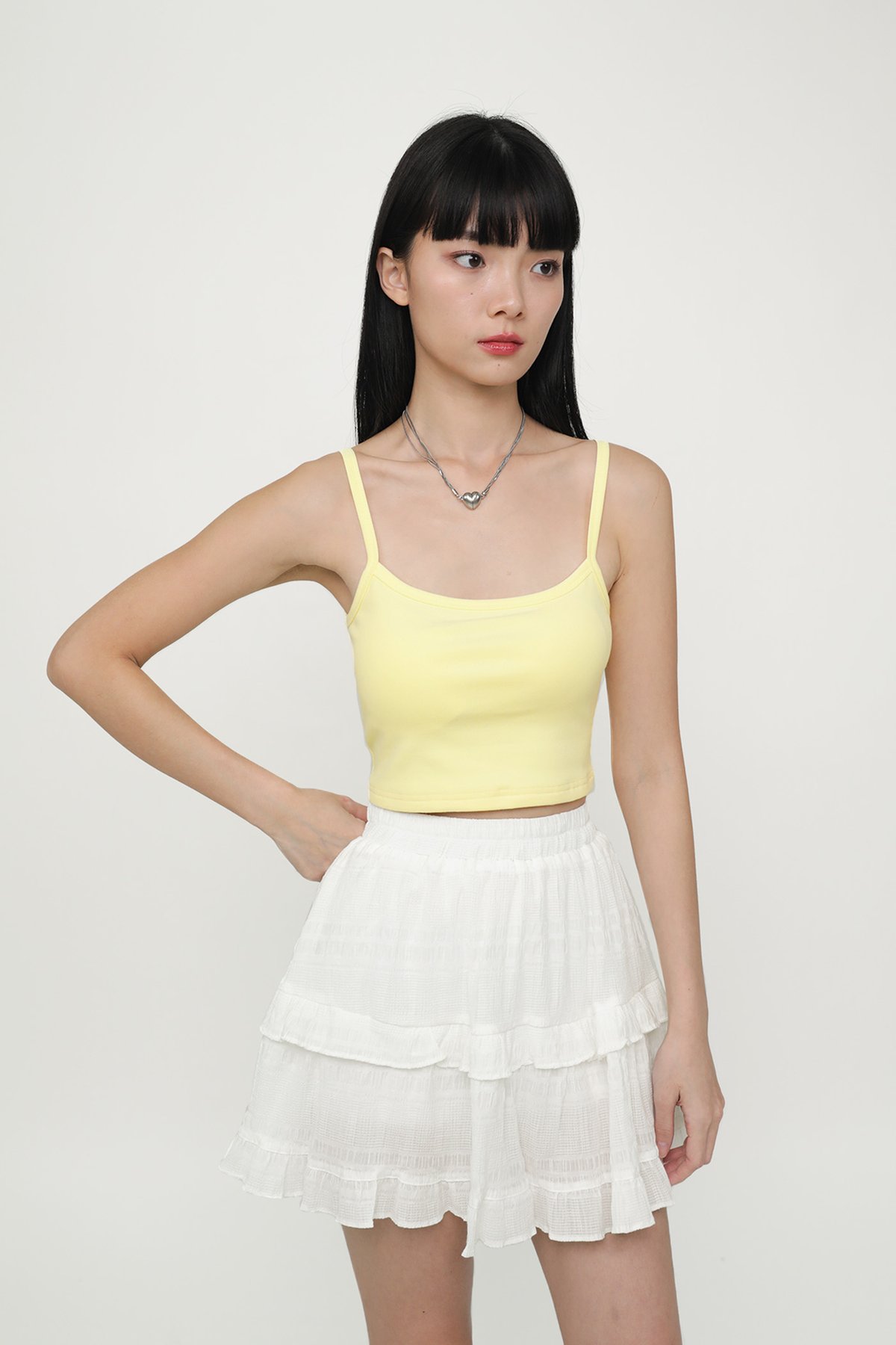 Jessica Basic Crop Padded Top (Yellow)